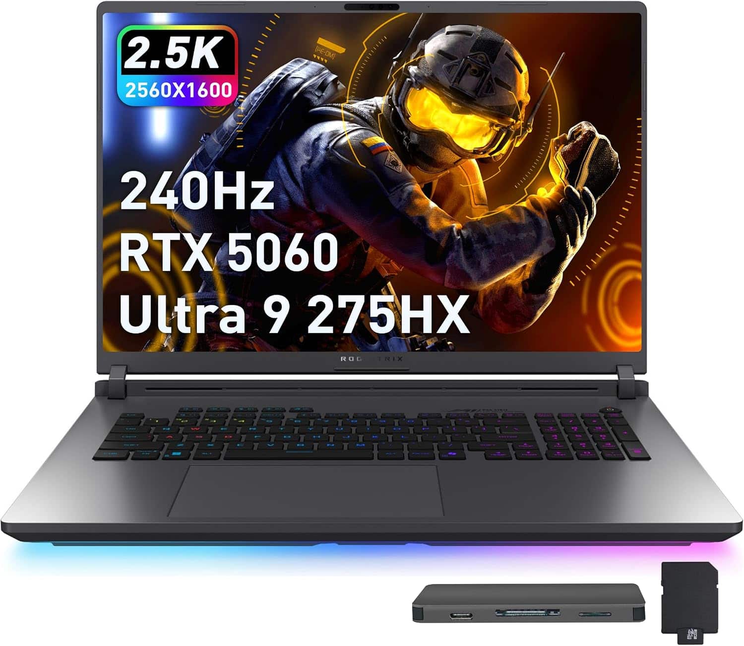 "ASUS - Upgraded - ROG Strix G18 18"" Gaming Laptop,Intel Ultra 9 275HX,RTX 5060,32GB DDR5,2TB SSD+1TB Docking,Backlit,Win 11 Pro - Gray" price history on PriceWatchPro