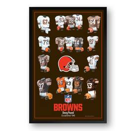 Sporticulture - Cleveland Browns 27" x 39" Uniform Heritage Framed Art Print - Multicolor
