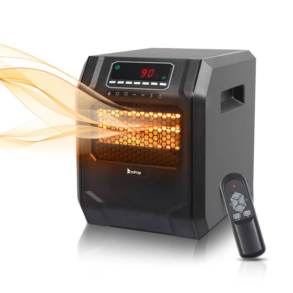 Alt View 1. Winado - 1500W Electric Infrared Quartz Heater w/Remote Control, Portable Space Heater w/3 Heat Settings, Timer, Overheat Protect - Black.