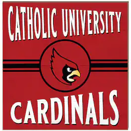 Jardine - Catholic University Cardinals 10'' x 10'' Retro Team Sign - Red