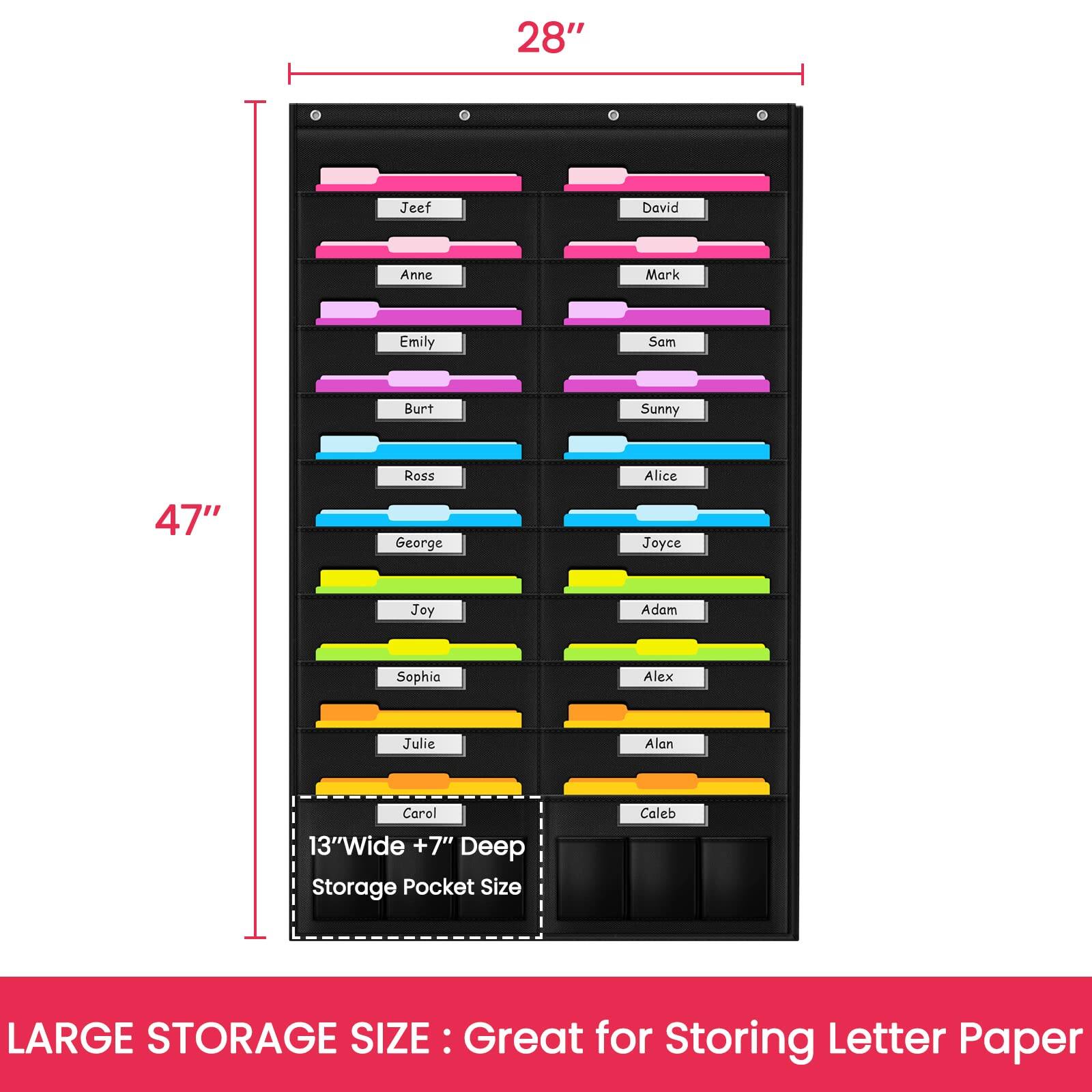 Dapper Styles Heavy Duty Storage Pocket Chart For Classroom And Office ...