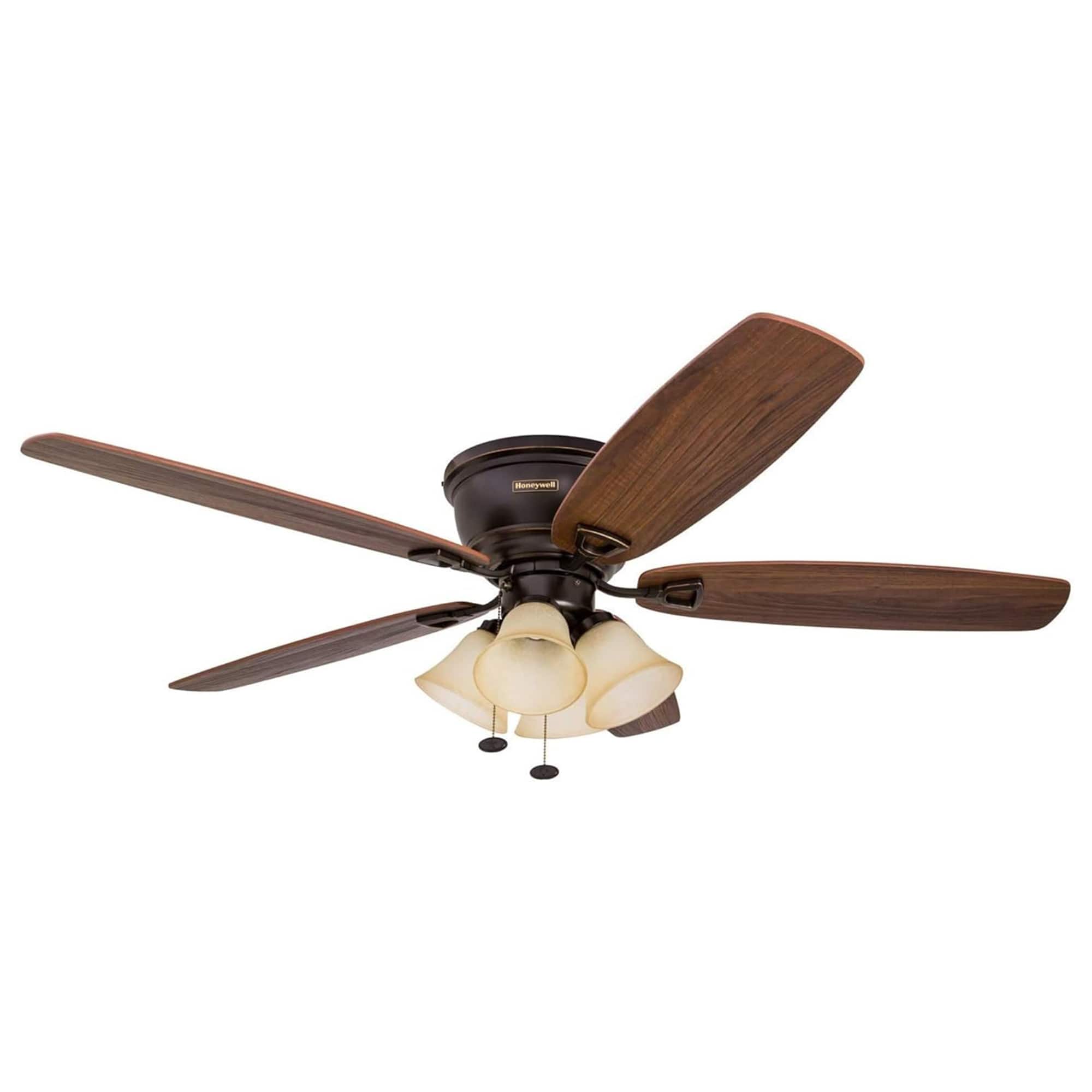 "Honeywell - Glen Alden 52"" Indoor Ceiling Fan w/ Arm Light Kit, Pull Chain, Bronze - Oil-Rubbed Bronze" price history on PriceWatchPro