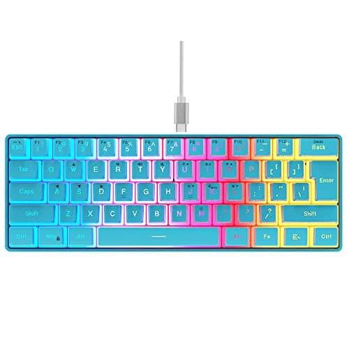 Reds Spade - 60 Wired Gaming Pudding Keycaps With Translucent Layer Rgb Ultra compact Waterproof Mini Compact For Pc mac G - Blue