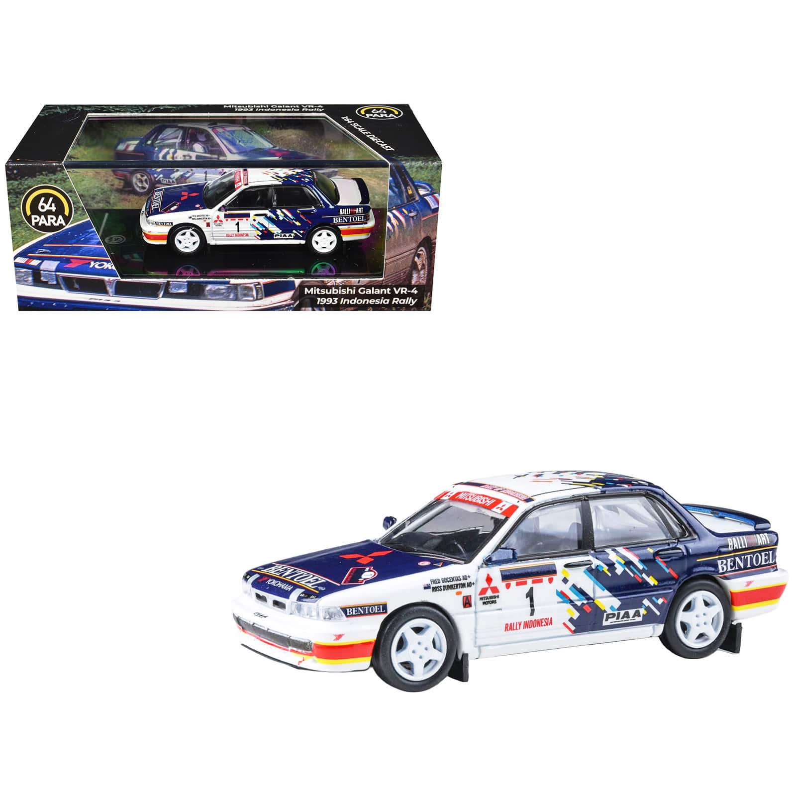 Mitsubishi Galant VR-4 RHD (Right Hand Drive) #1 "Rally Indonesia" (1993) 1/64 Diecast Model Car by Paragon Models