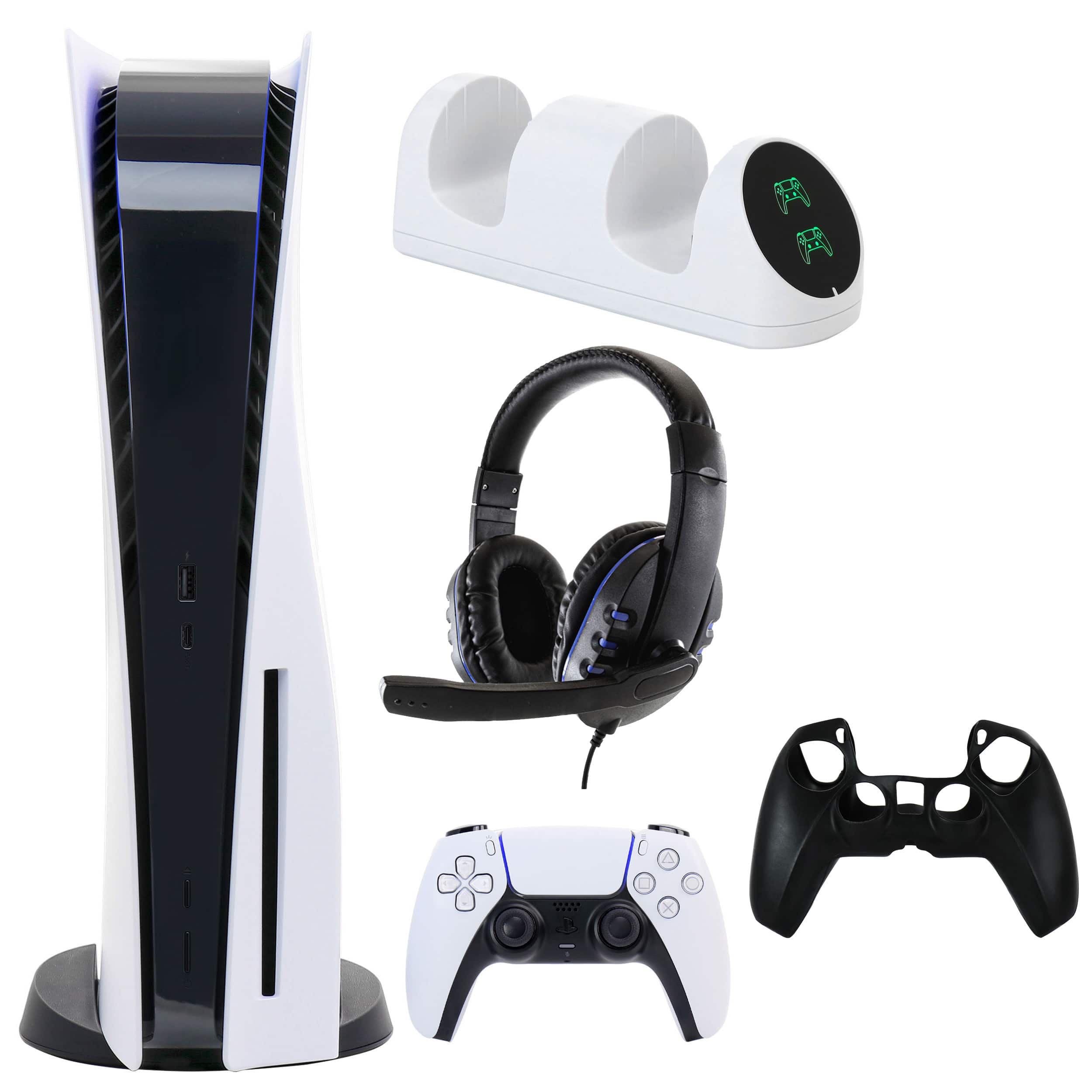 Front. Sony - PS5 Core with Accessories - White.
