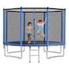 Front. VEVOR - Outdoor Trampoline, 14FT Round Recreational Trampoline with Enclosure Net, ASTM Approved, Heavy Duty Trampolines - Blue,Black.