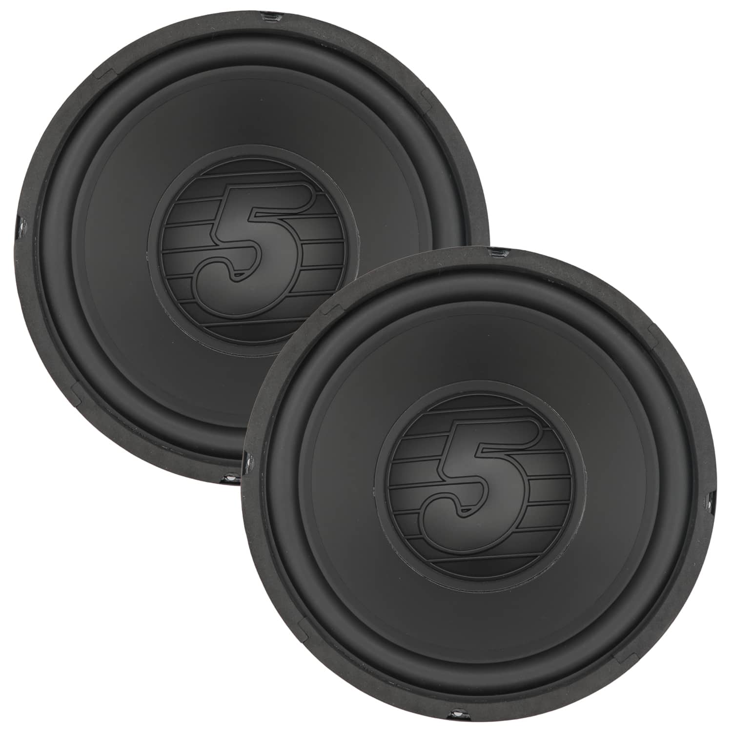5 CORE - 8 Inch Woofer Pair 200W Car Subwoofer 4Ohm Replacement Deep Sub w Poly Cone - Black