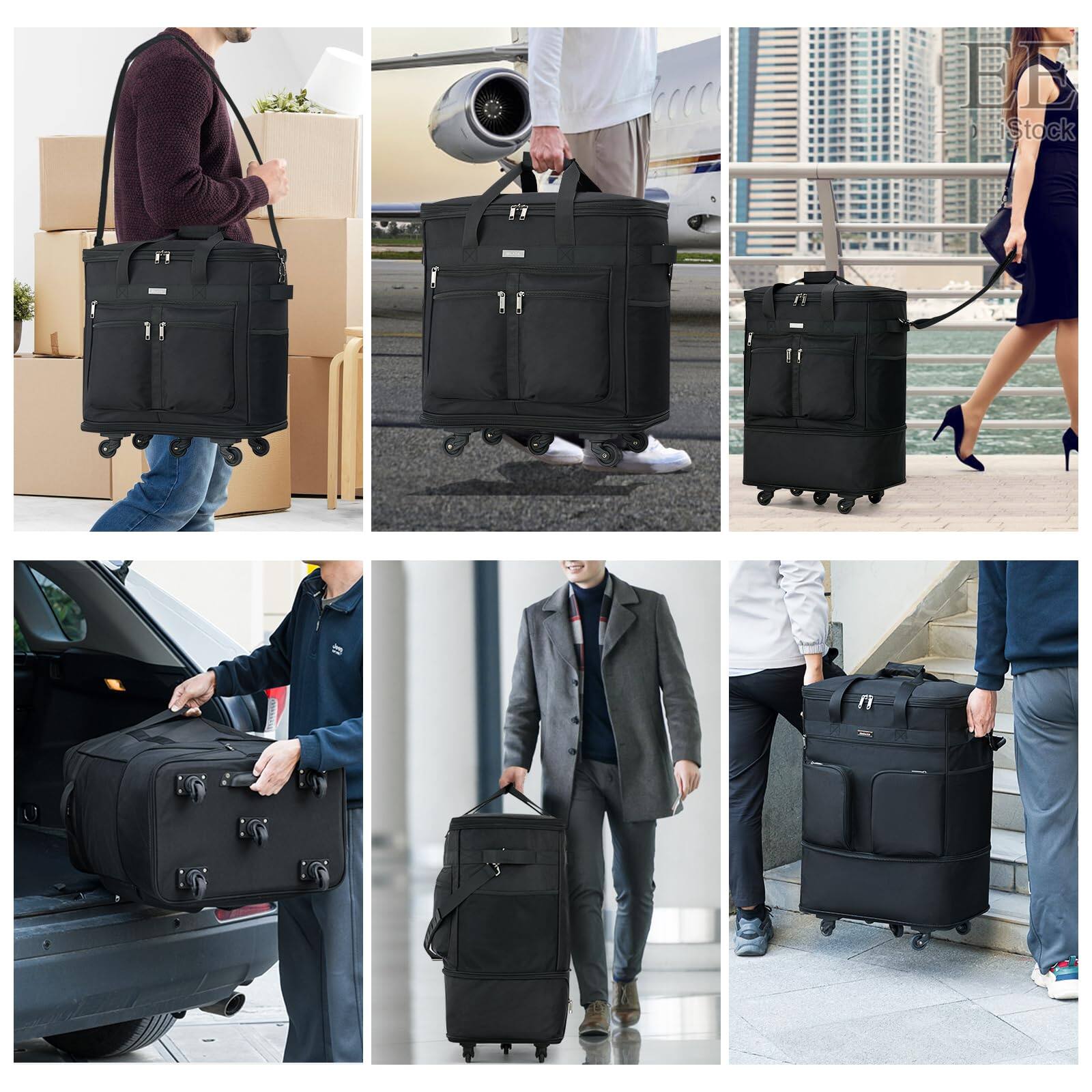 Alt View 8. Dapper Styles - Expandable Luggage Bags collapsible - Blue.