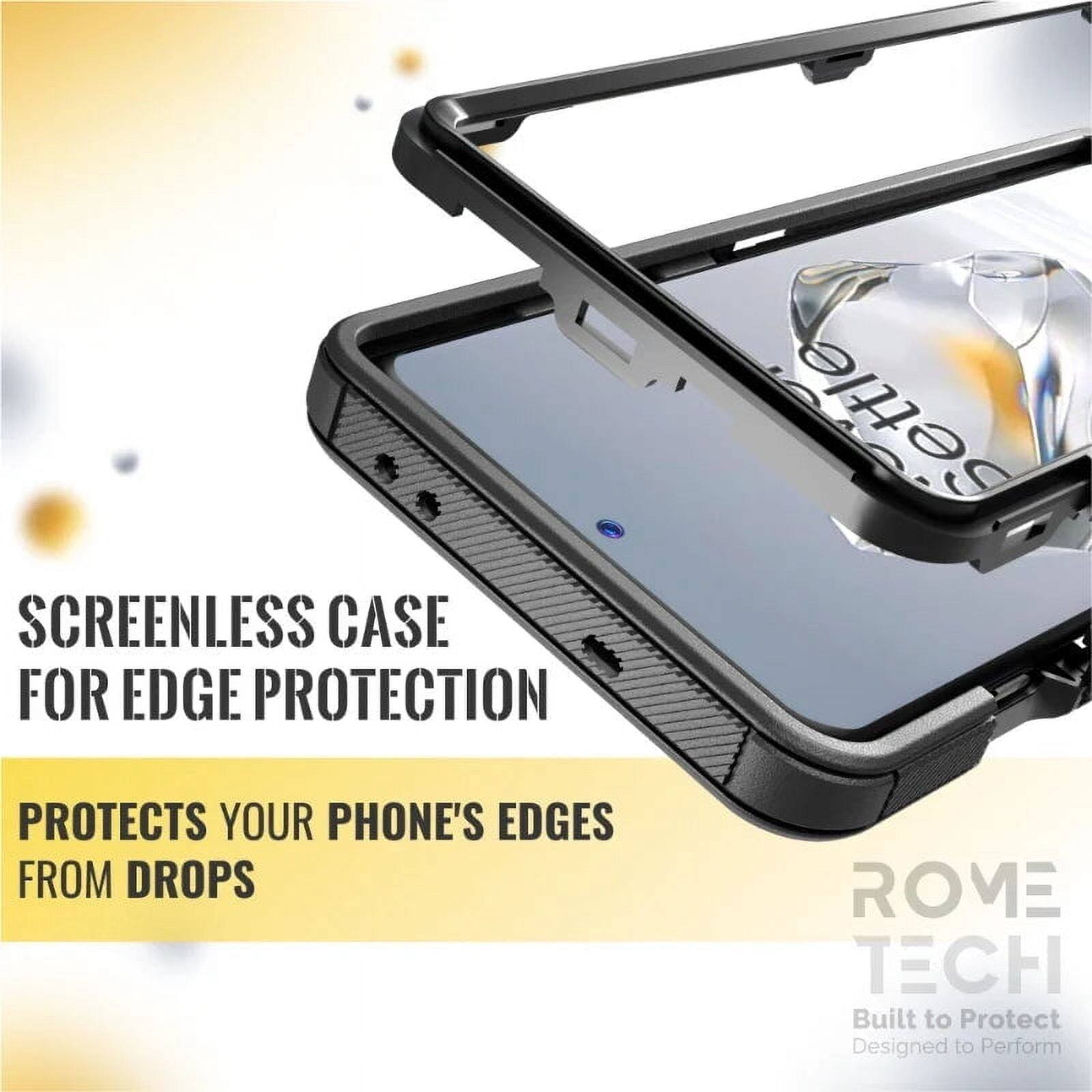 SCREENLESS CASE FOR EDGE PROTECTION  
PROTECTS YOUR PHONE'S EDGES FROM DROPS  

ROME TECH  
Built to Protect  
Designed to Perform