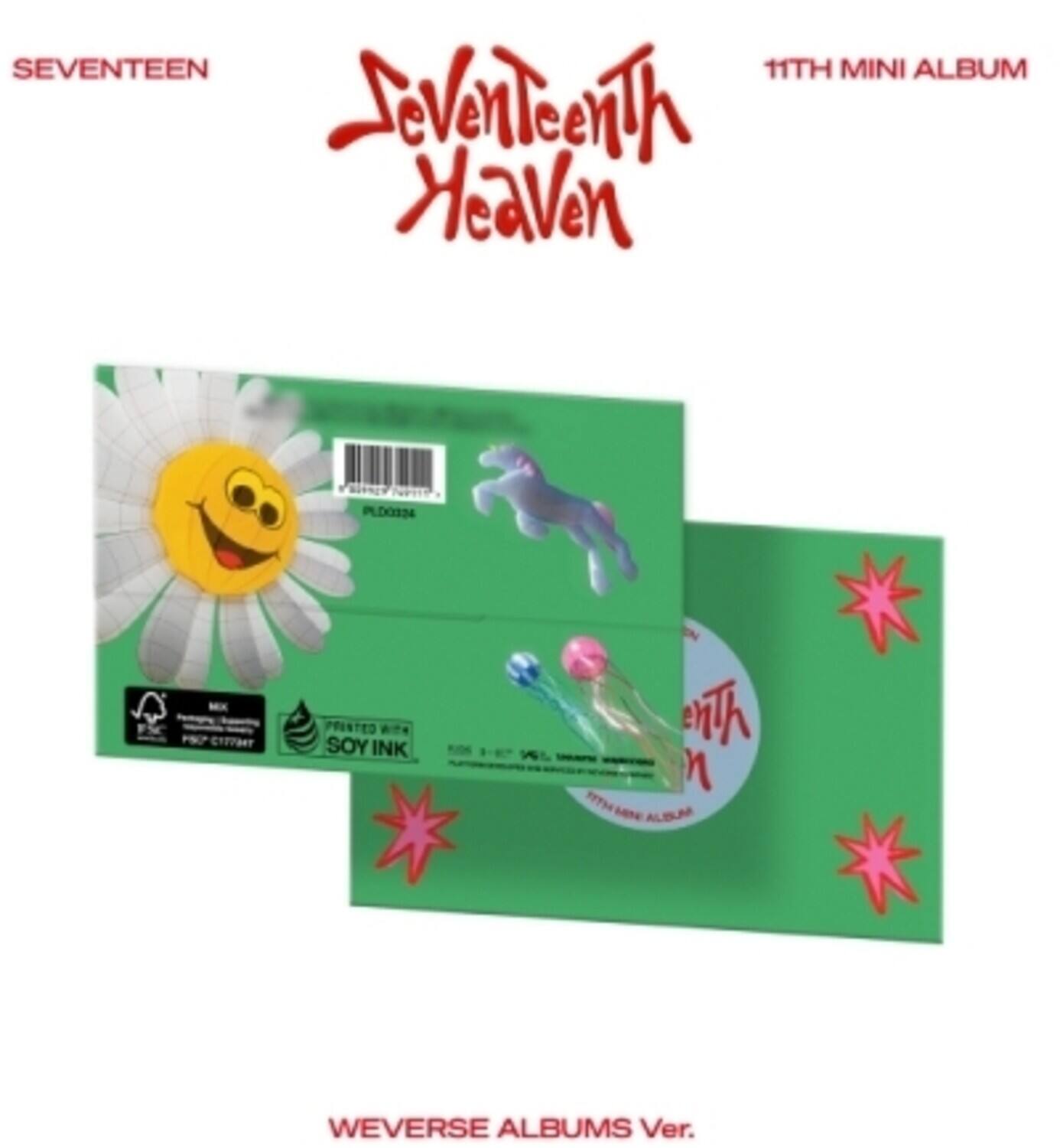 SEVENTEEN 11TH MINI ALBUM Seventeenth Heaven MN TOPT1O PLD0126 PSO 774 PRESTED *4 SOY INK HL n LANE ALBUM WEVERSE ALBUMS Ver.