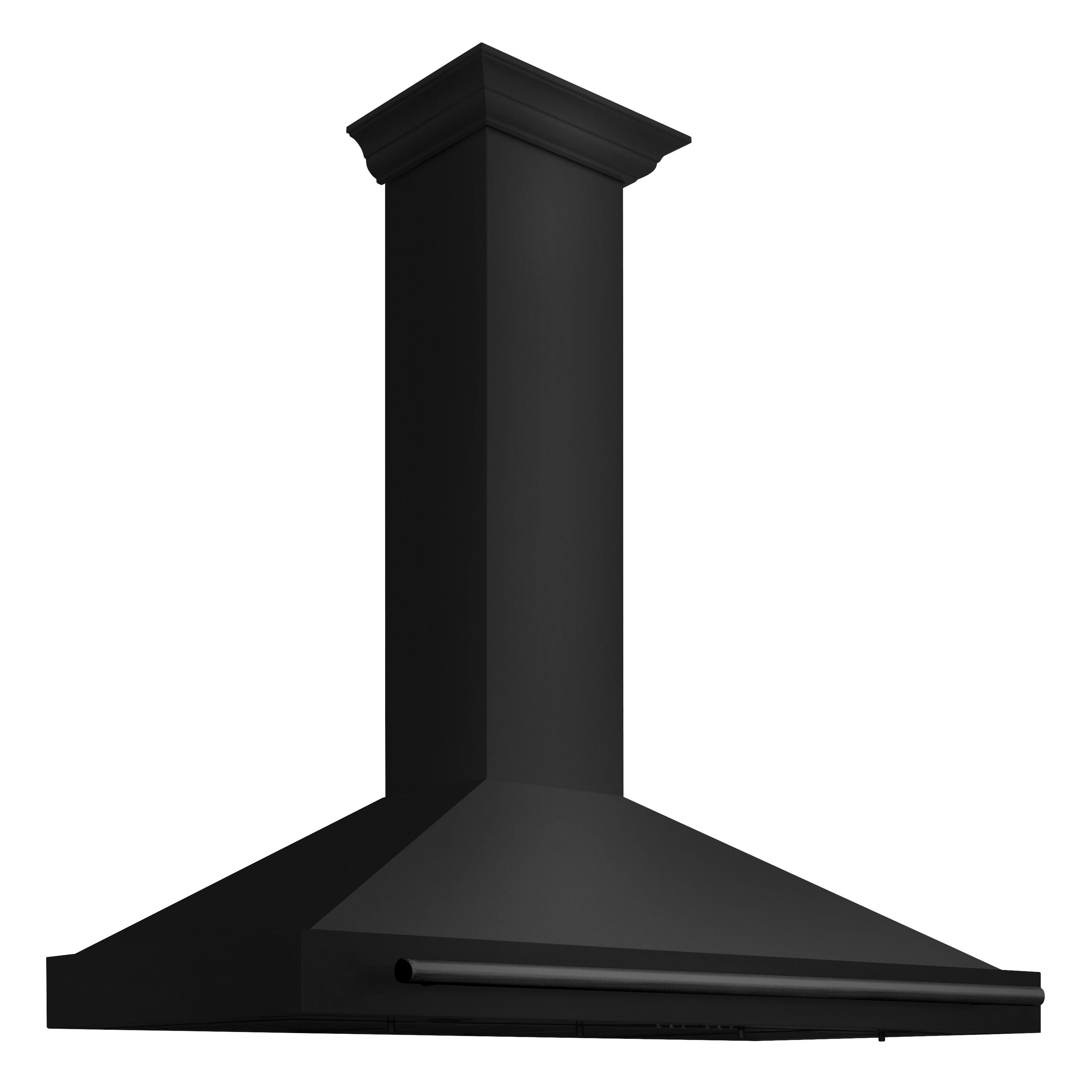 Left. ZLINE - 48 in. Convertible Wall Mount Range Hood with Black Stainless Steel Handle (BSKB4X-48) - Black Stainless Steel.