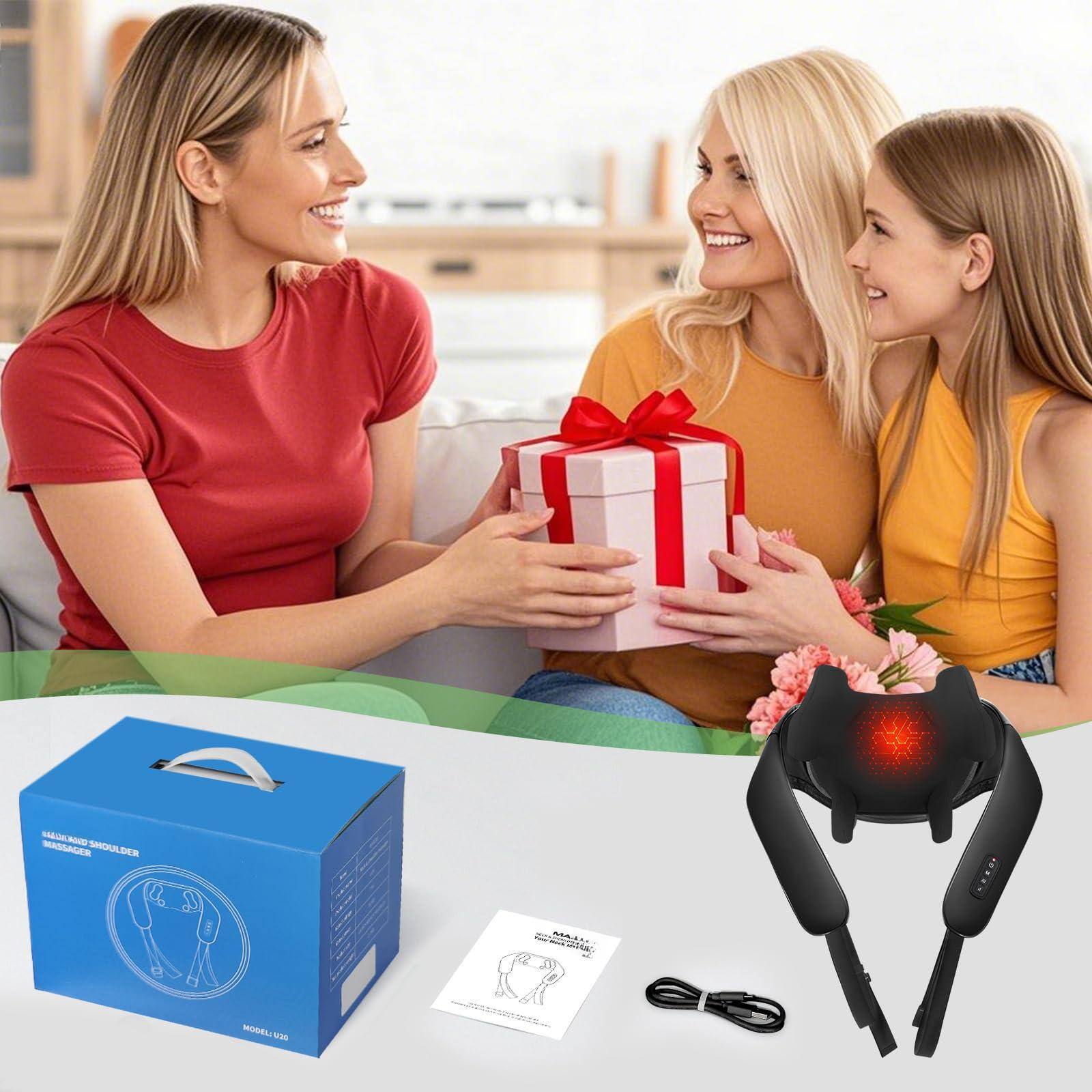 Here is the corrected and grouped text from the image:

**Product Box:**
- "KINARI SHOULDER MASSAGER"
- "MODEL U20"

**Instruction Sheet:**
- "KINARI SHOULDER MASSAGER"
- "MODEL U20"

**Additional Text:**
- "MADE IN CHINA"