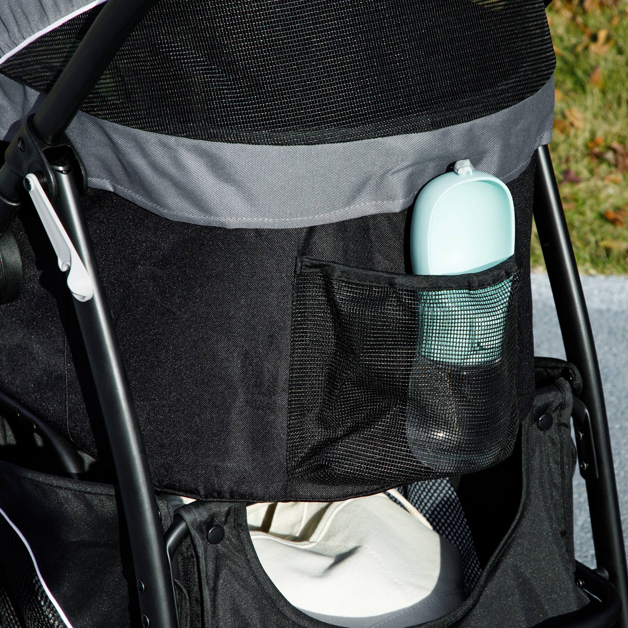 Alt View 5. Pawhut - Dog Stroller, 3 in 1 Jogger, Detachable Carrier, Storage Basket, 3 Big Wheels, Adjustable Canopy.