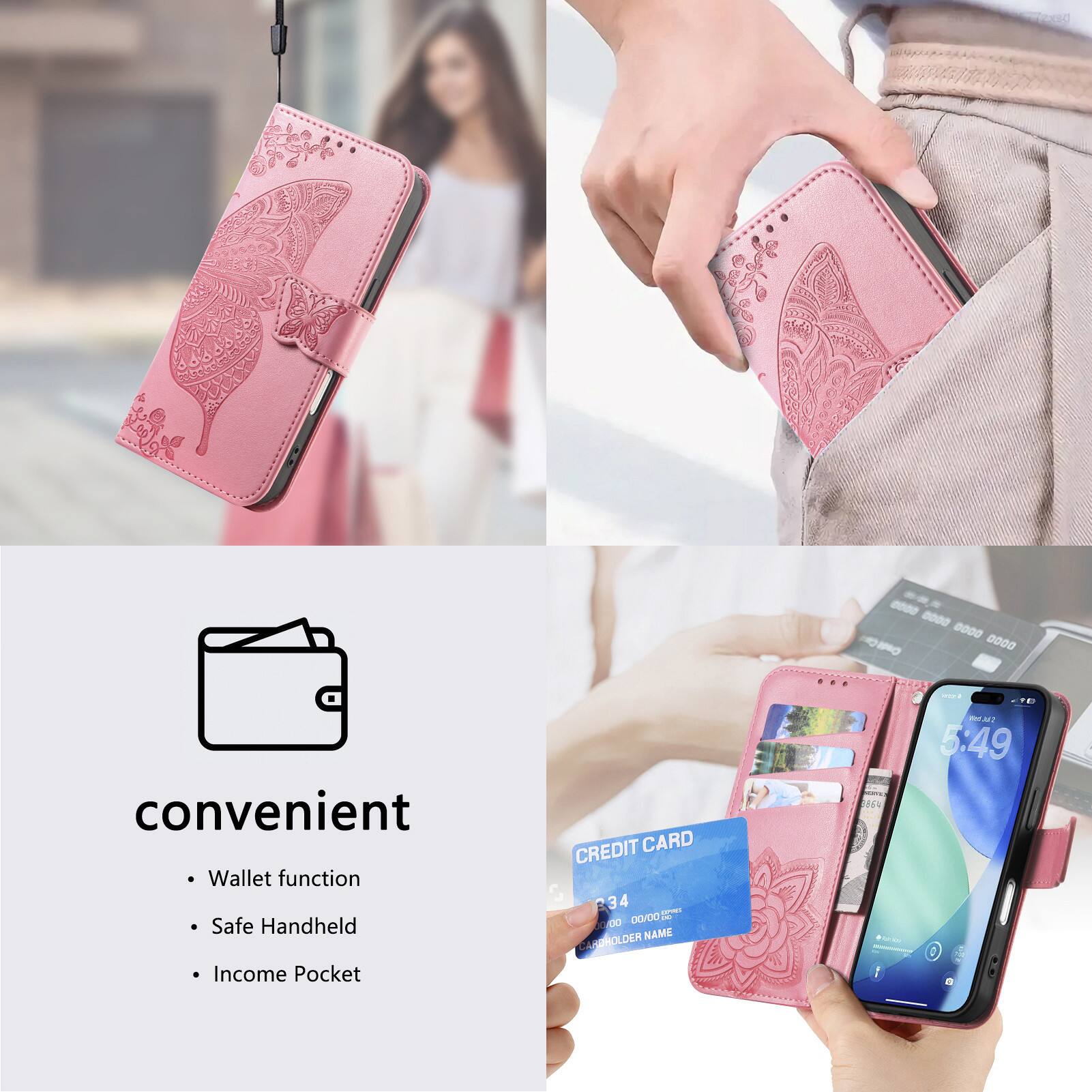 - 0 0000 0000 - 0 0000
- Convenient Wallet function
- Safe Handheld
- Income Pocket
- CREDIT CARD
- 34 4 CO 10OD 00/DO
- NAME CARDHOLDER
- 5:49