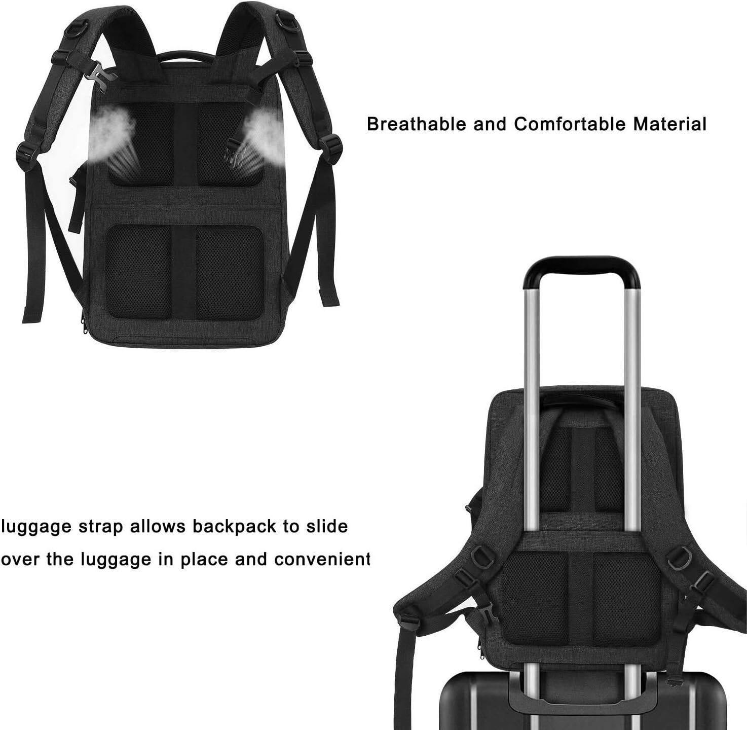 Breathable and Comfortable Material

luggage strap allows backpack to slide over the luggage in place and convenient