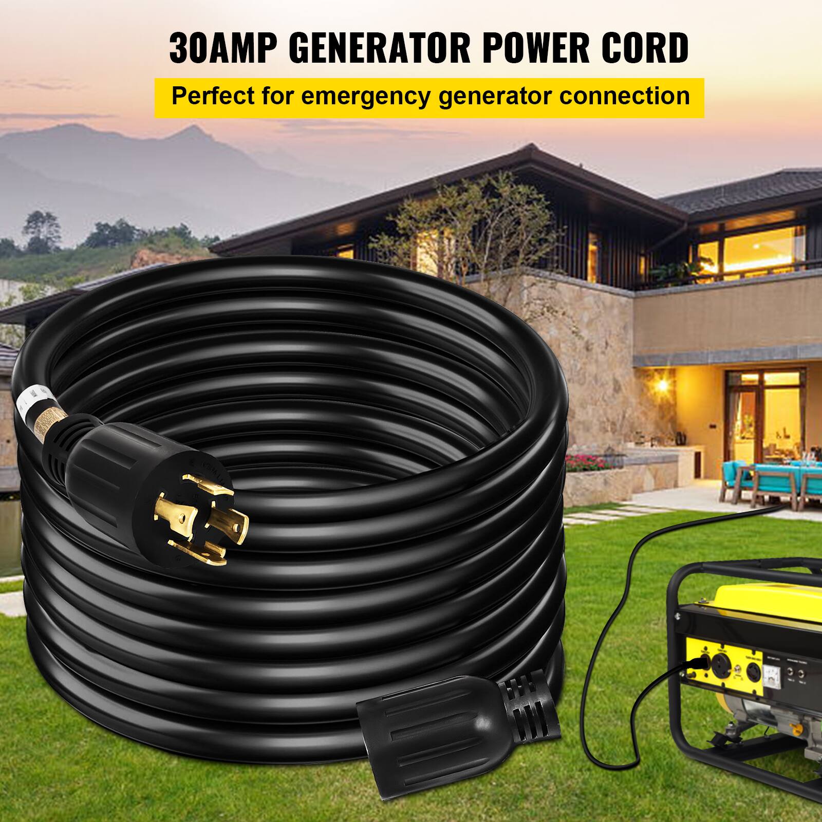 30 AMP GENERATOR POWER CORD
Perfect for emergency generator connection