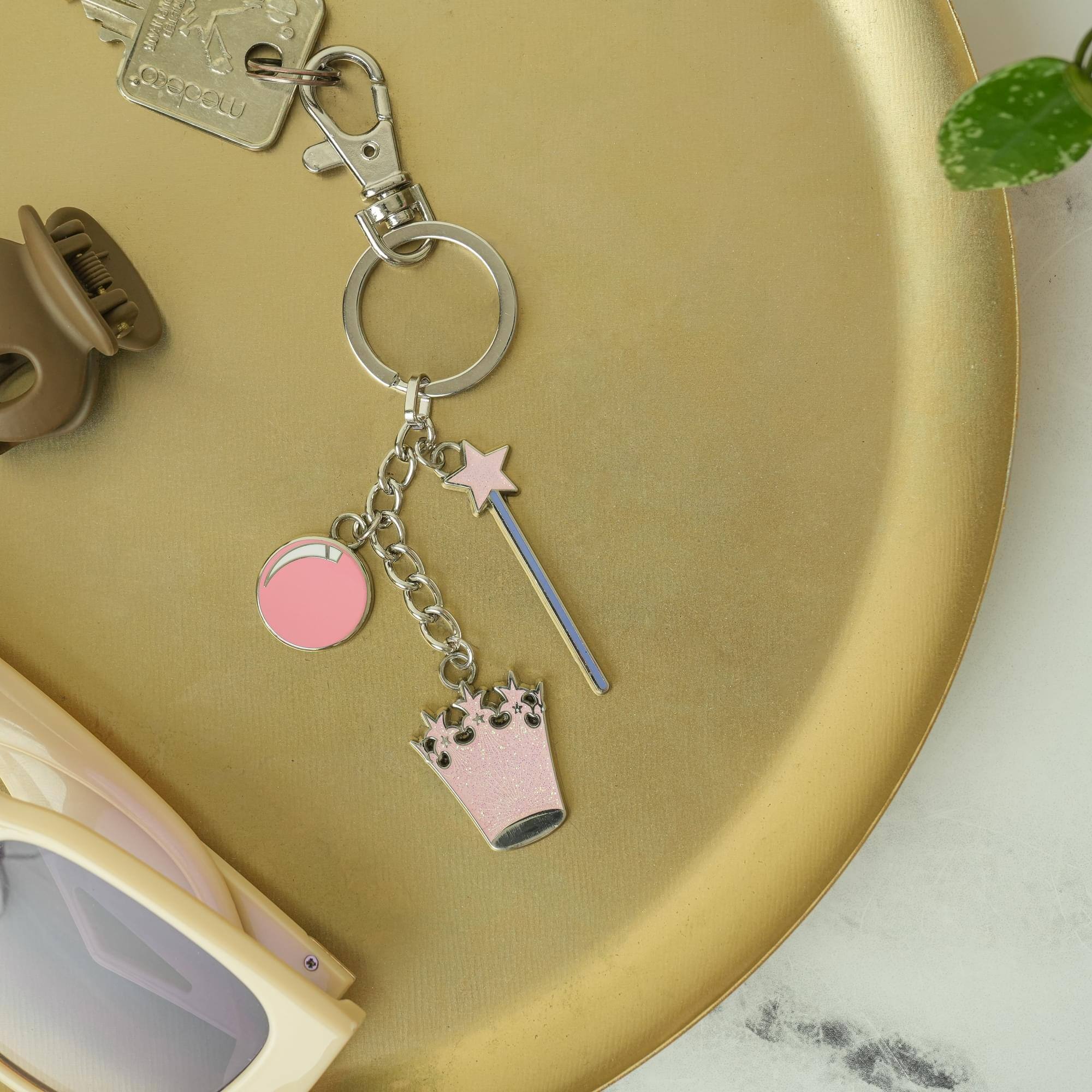 Alt View 2. SalesOne LLC - The Wizard of Oz Glinda Multi-Charm Enamel Keychain - Pink.