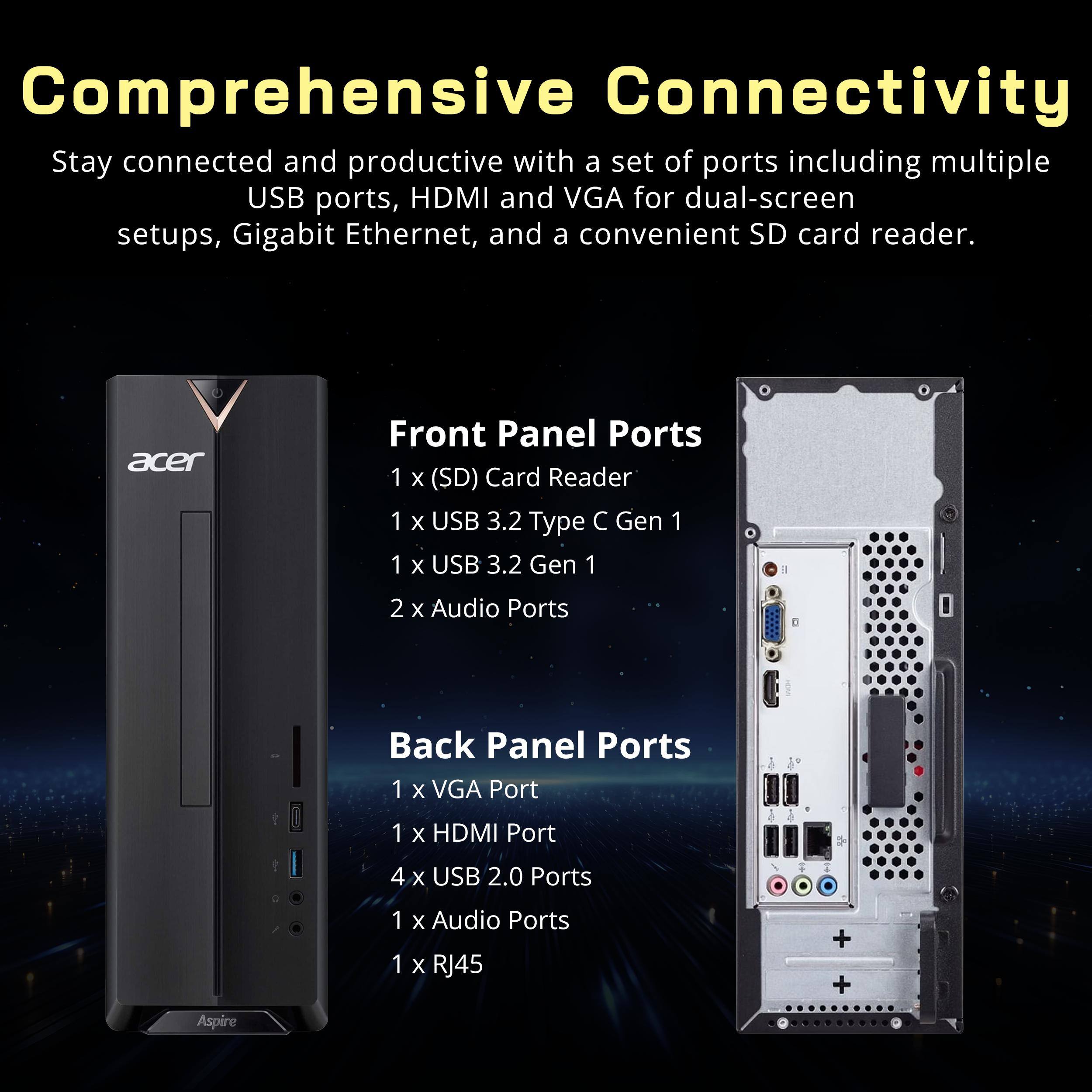 Acer Aspire XC Tower Desktop,Intel Celeron N4505,8GB RAM,512GB SSD