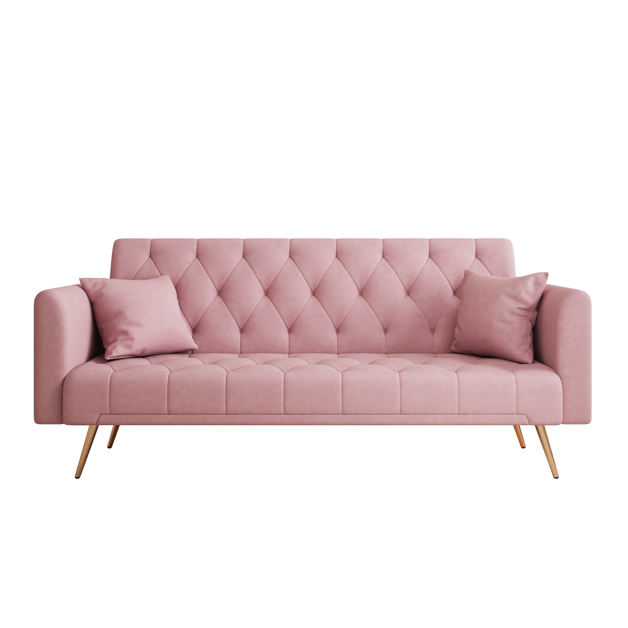 Alt View 7. GOODSILO - Convertible Velvet Sofa Bed with Adjustable Backrest for Small Spaces, Living Room and Office Use - Pink.