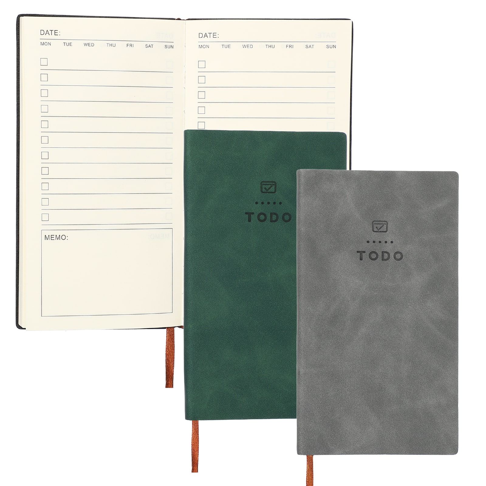 Unique Bargains - 2pcs Planner Notebook, A6 100 Sheets Undated To Do List Daily Weekly Monthly Goals Tracker Pocket Notebook - Green/Grey price history on PriceWatchPro