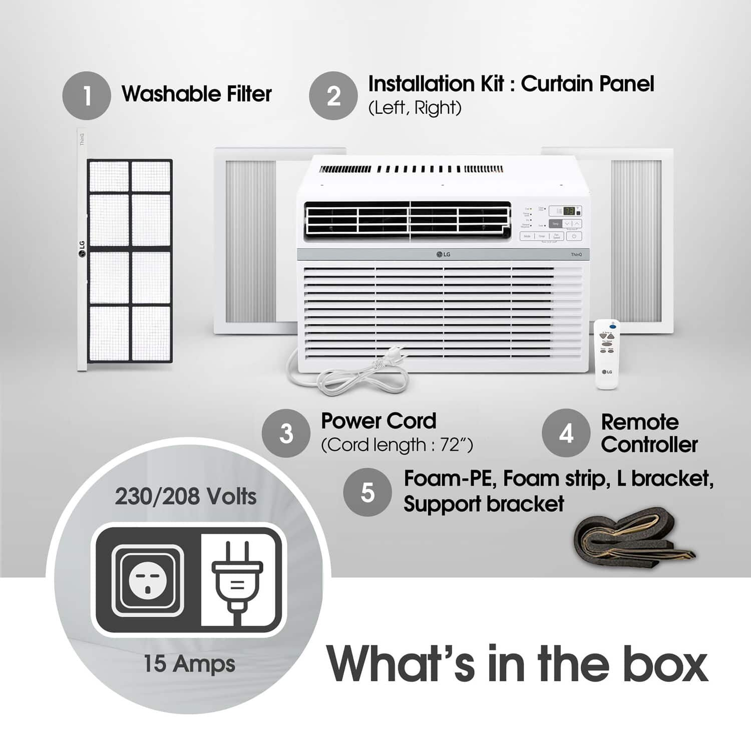 LG 18,000 BTU 230V Window Air Conditioner White LW1824RD - Best Buy