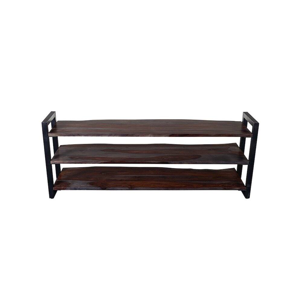 Alt View 3. Porter Designs - Manzanita Live Edge Solid Sheesham Wood TV Stand, Gray - Gray.