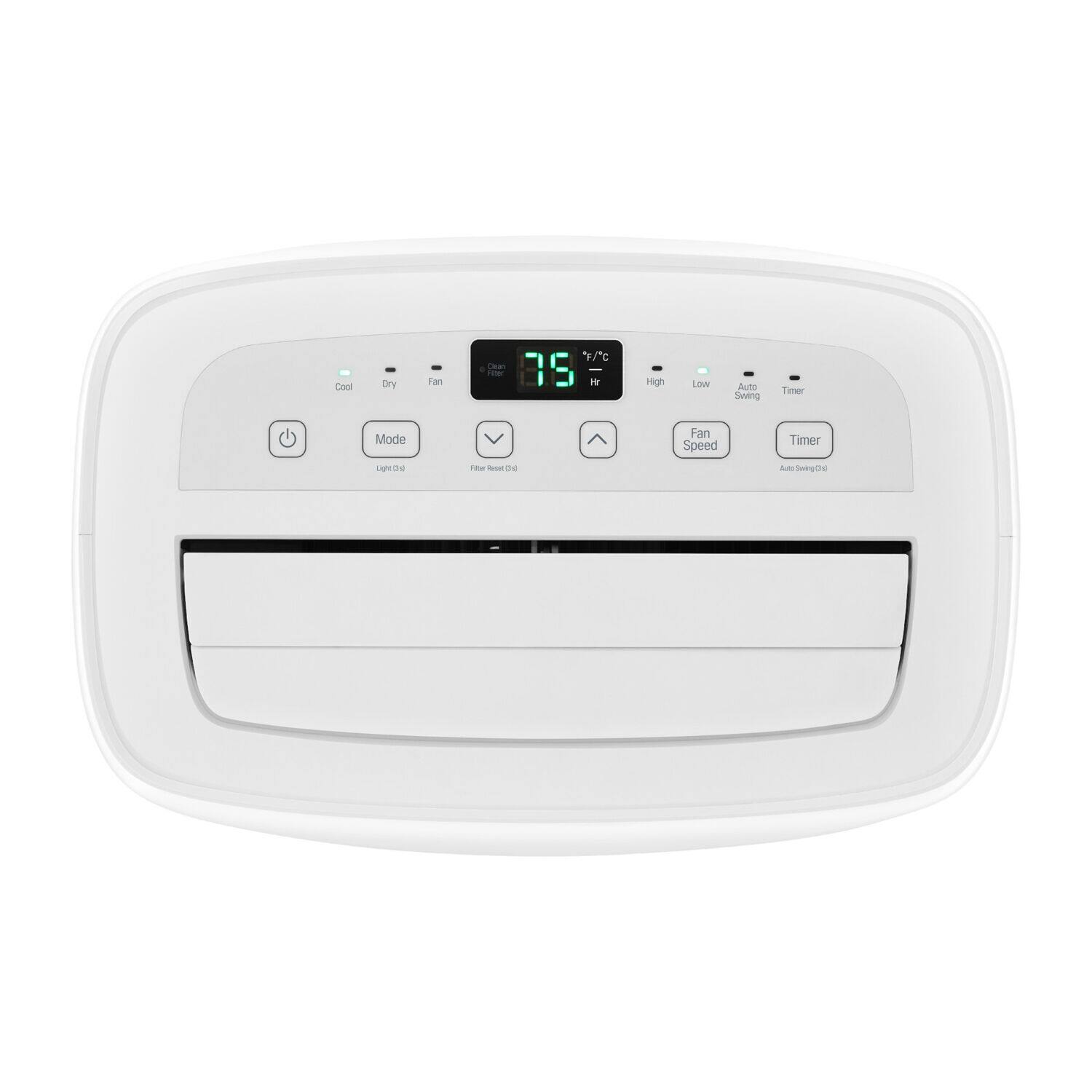 Cool Dry Fan  
Mode: Light On  
Filter Reset Off  
Fan Speed: High  
Auto Swing  
Timer: Auto Swing Off  
High Low Auto Swing Timer Mode Fan Speed Timer