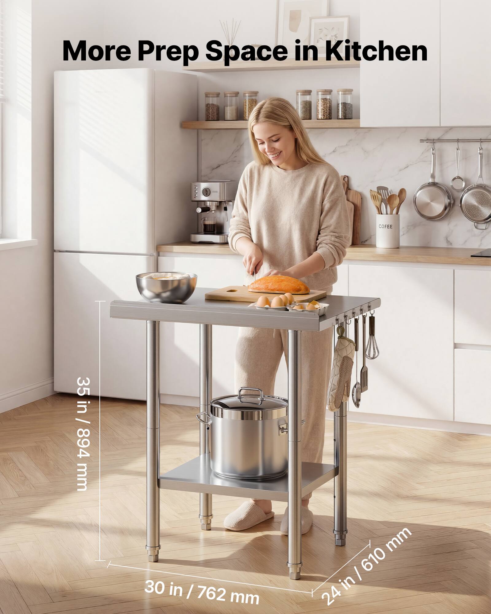 More Prep Space in Kitchen

COFFEE

35 in / 894 mm

30 in / 762 mm

24 in / 610 mm