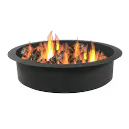 Sunnydaze - 36 in Heavy-Duty Steel Above/In-Ground Fire Pit Ring Insert - Black