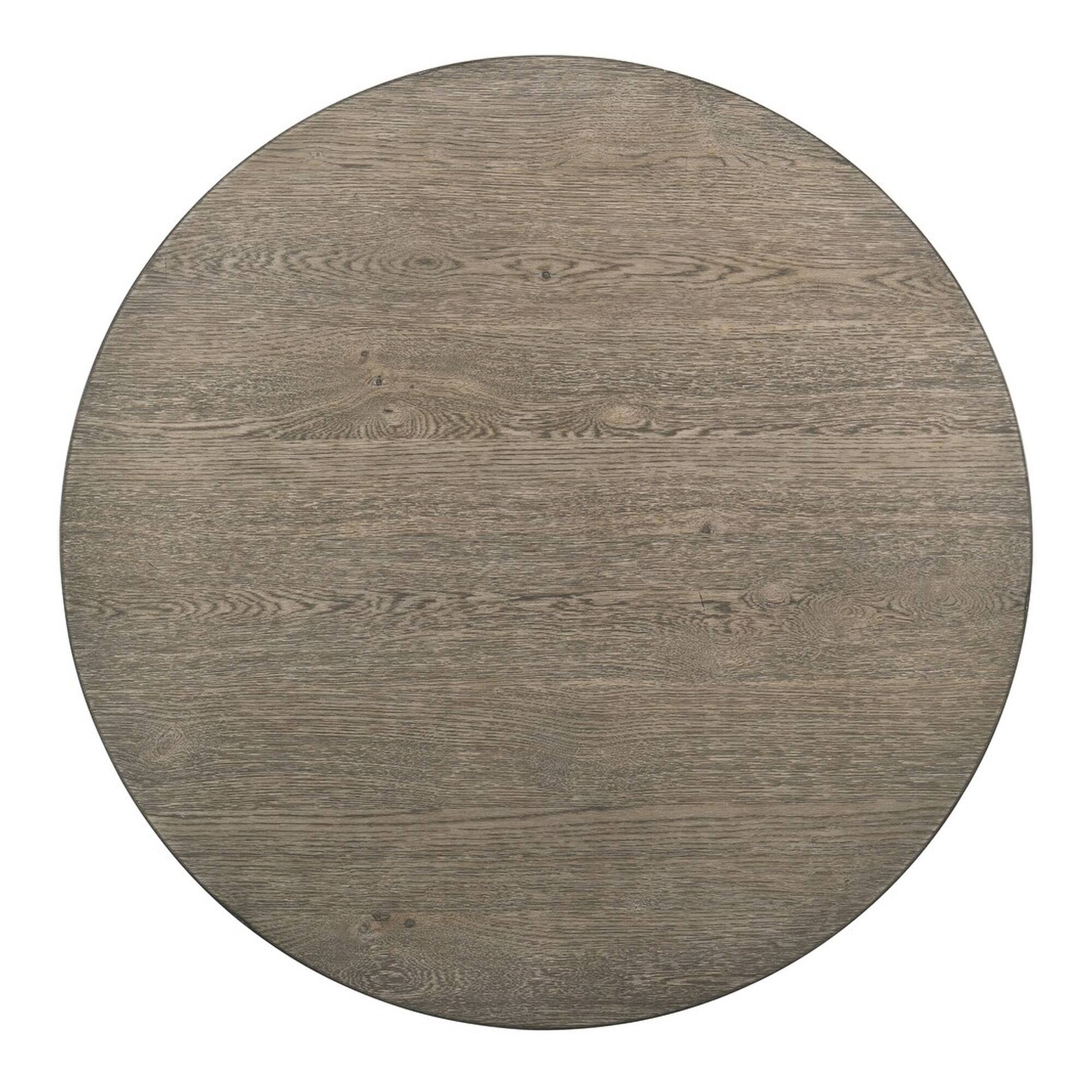 Alt View 1. Manhattan Lane - Koe Counter Height Table, 48 Inch Brown Round Top, White Pedestal Base - Antique White, Ash Brown.