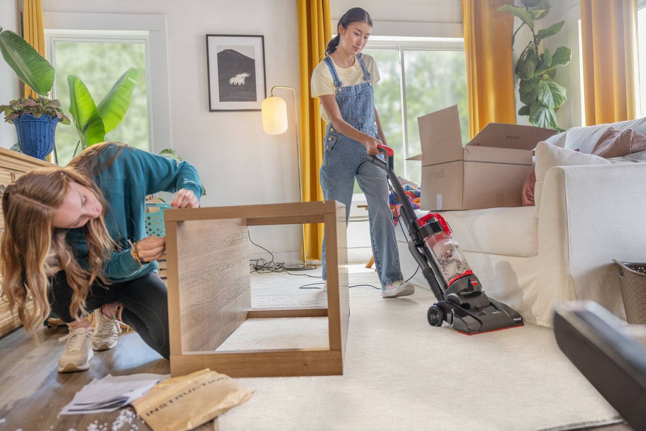 Alt View 2. BISSELL - BISSELL CleanView Compact Upright Vacuum - Black / Red.