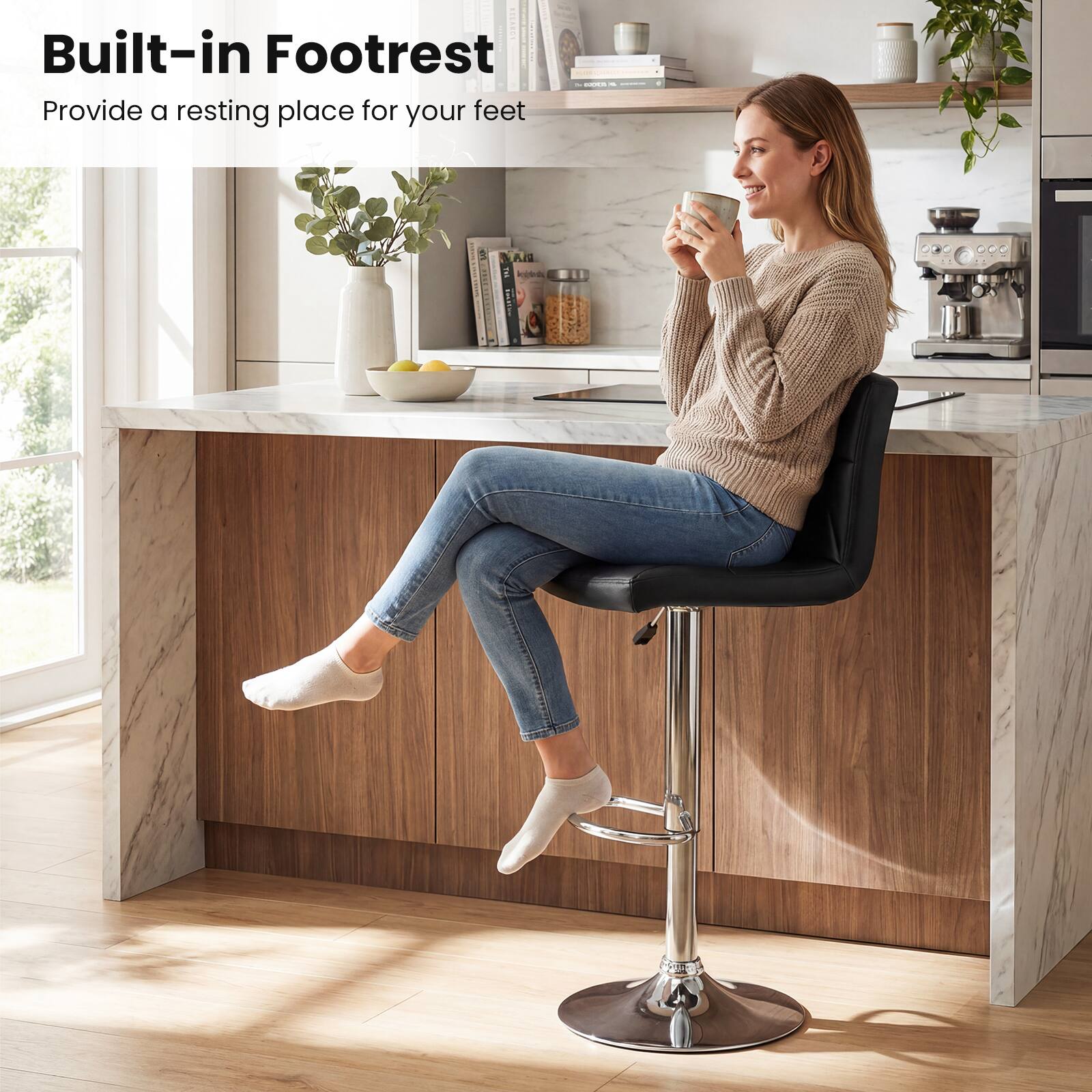 Built-in Footrest  
Provide a resting place for your feet