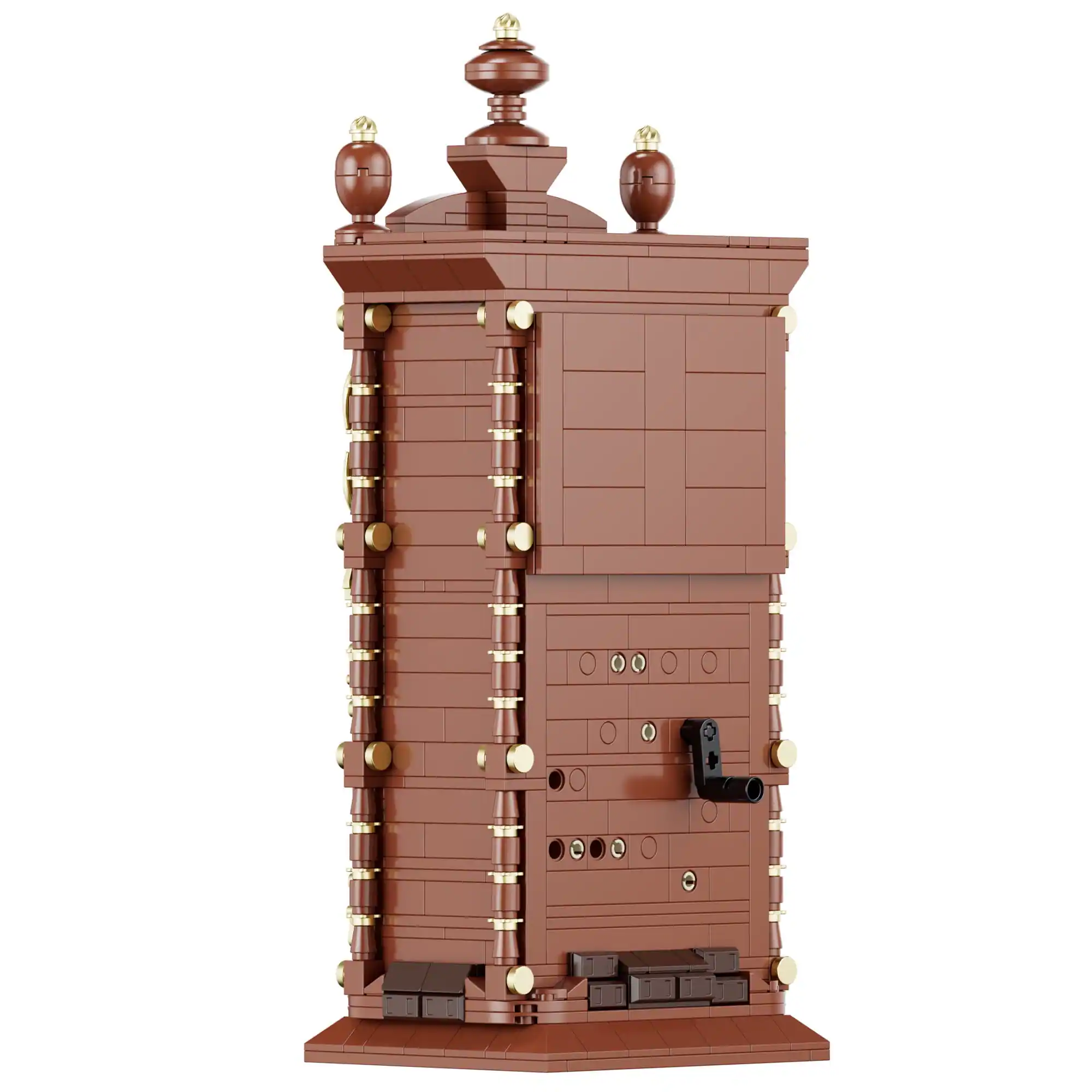 Left. Contixo - BK12 Retro Pendulum Clock 751-Piece Building Set with Quartz Clock Component, Ages 8+ - Brown.