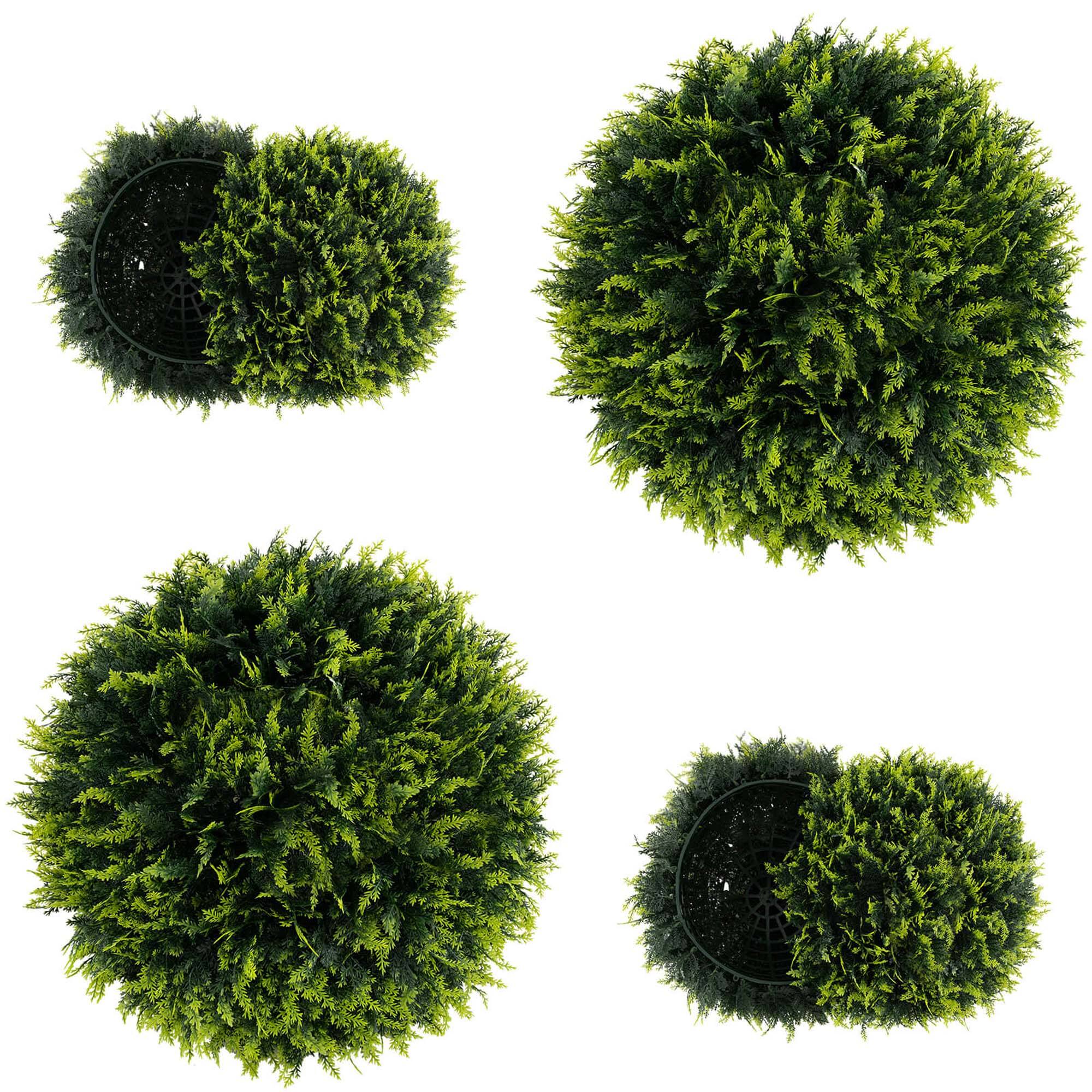 Alt View 9. Costway - Costway 2 PCS 18" Artificial Cedar Topiary Balls Sun-protective Round Greenery Bushes - Green.