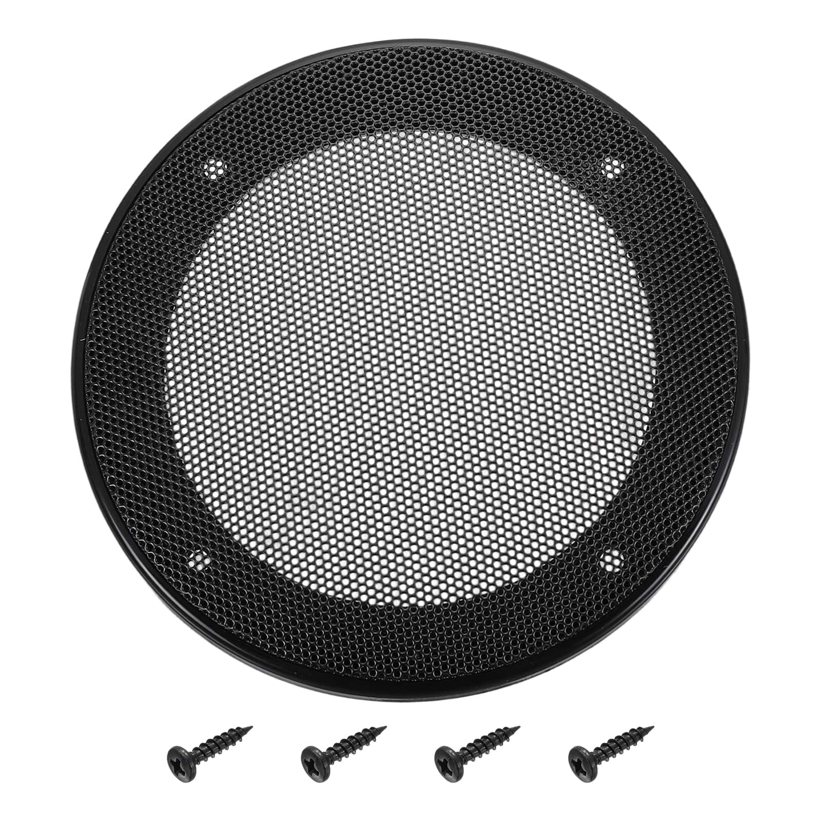 Unique Bargains - Speaker Grill Mesh Cover, Metal Subwoofer Grill Guard Protector ABS Frame for Car Audio, 4 Screws Included - Black Black