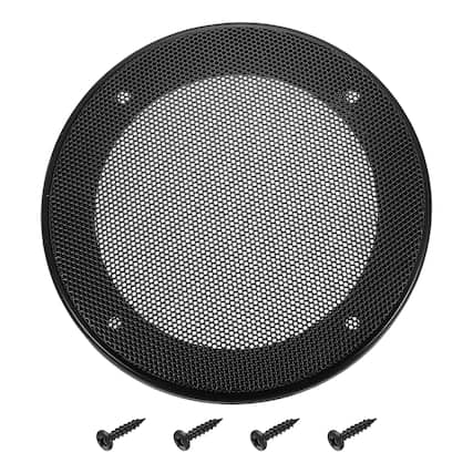 Front. Unique Bargains - Speaker Grill Mesh Cover, Metal Subwoofer Grill Guard Protector ABS Frame for Car Audio, 4 Screws Included - Black Black.