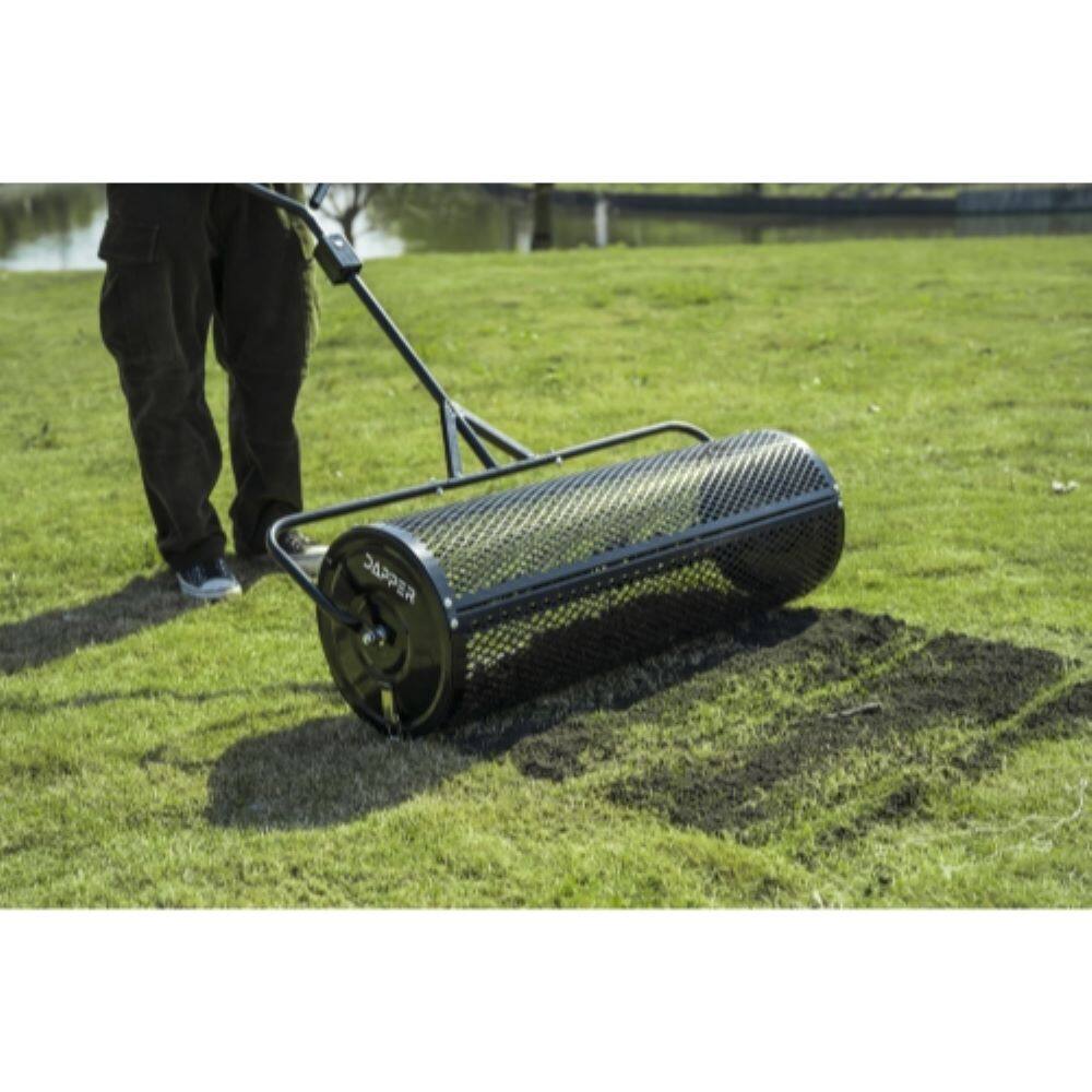 Alt View 2. Dapper Supply - Compost Spreader 44 Inch Towable Peat Moss Spreader - Black.