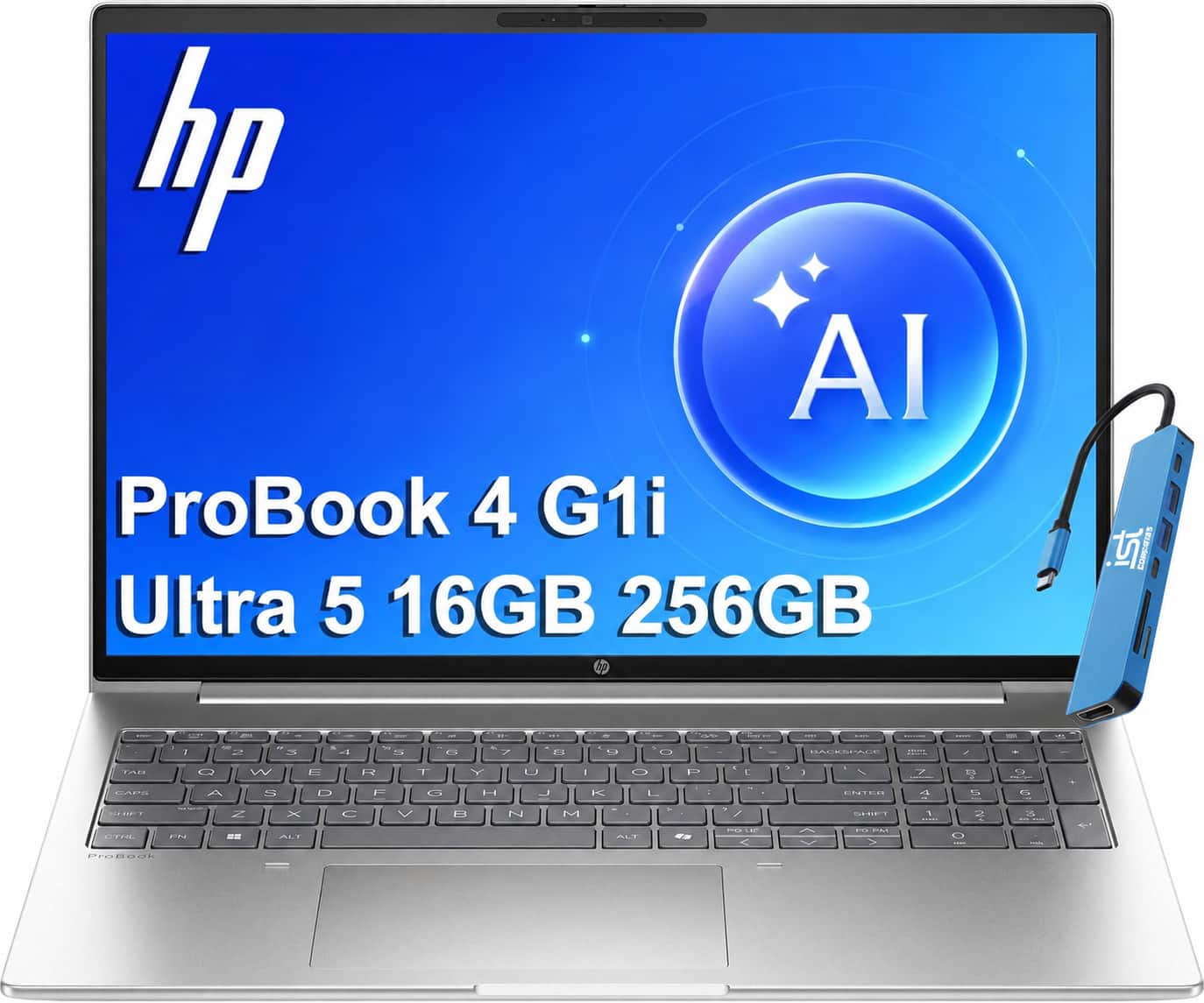 HP - ProBook 4 G1i 16'' FHD+ AI PC Laptop - ProBook 460 - Intel Core Ultra5 225U - 16GB RAM - 256GB SSD - Backlit - Win11Pro - Silver