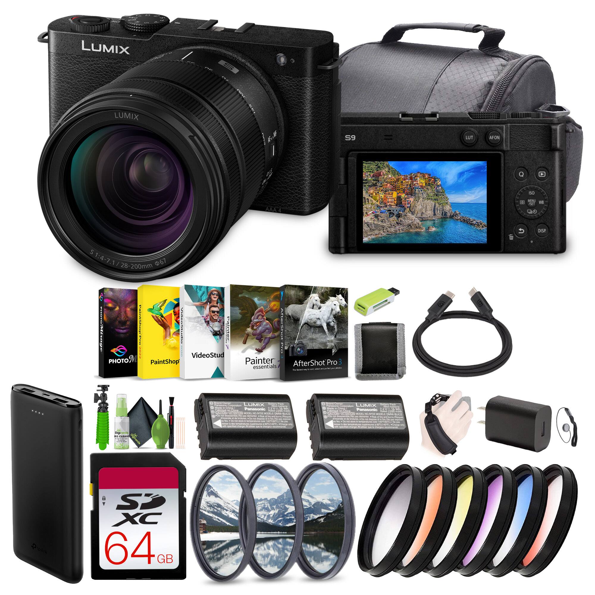 LUMIX LUMIX S9 AF ON SC  
5 1:4-7.1 28-200mm 67  
Y | i.i | NP.ELEY!  
VideoStud  
PaintShop  
Painter  
AfterShot Pro essentials  
LUMIS  
SP XC 64 GB