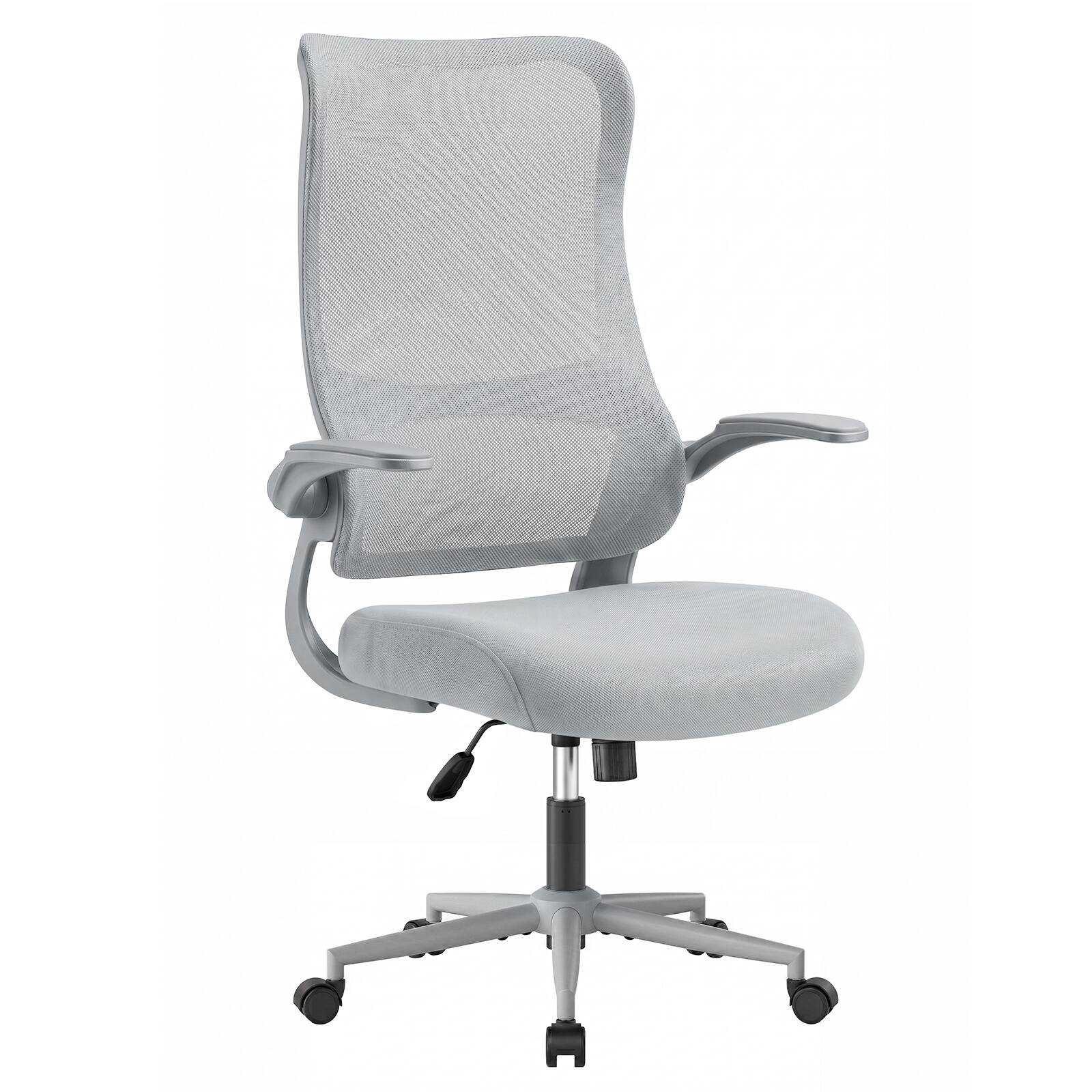 Alt View 4. Pinmoco - Ergonomic Office Chair with Breathable Mesh, Home Desk Chair with Flip-Up Armrests, Lumbar Support and Rocking Tilt - Gray.