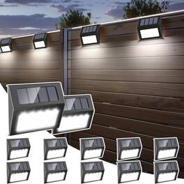 MOSZAR LLC - Waterproof outdoor solar lights, solar fence lights that turn on and off - Black