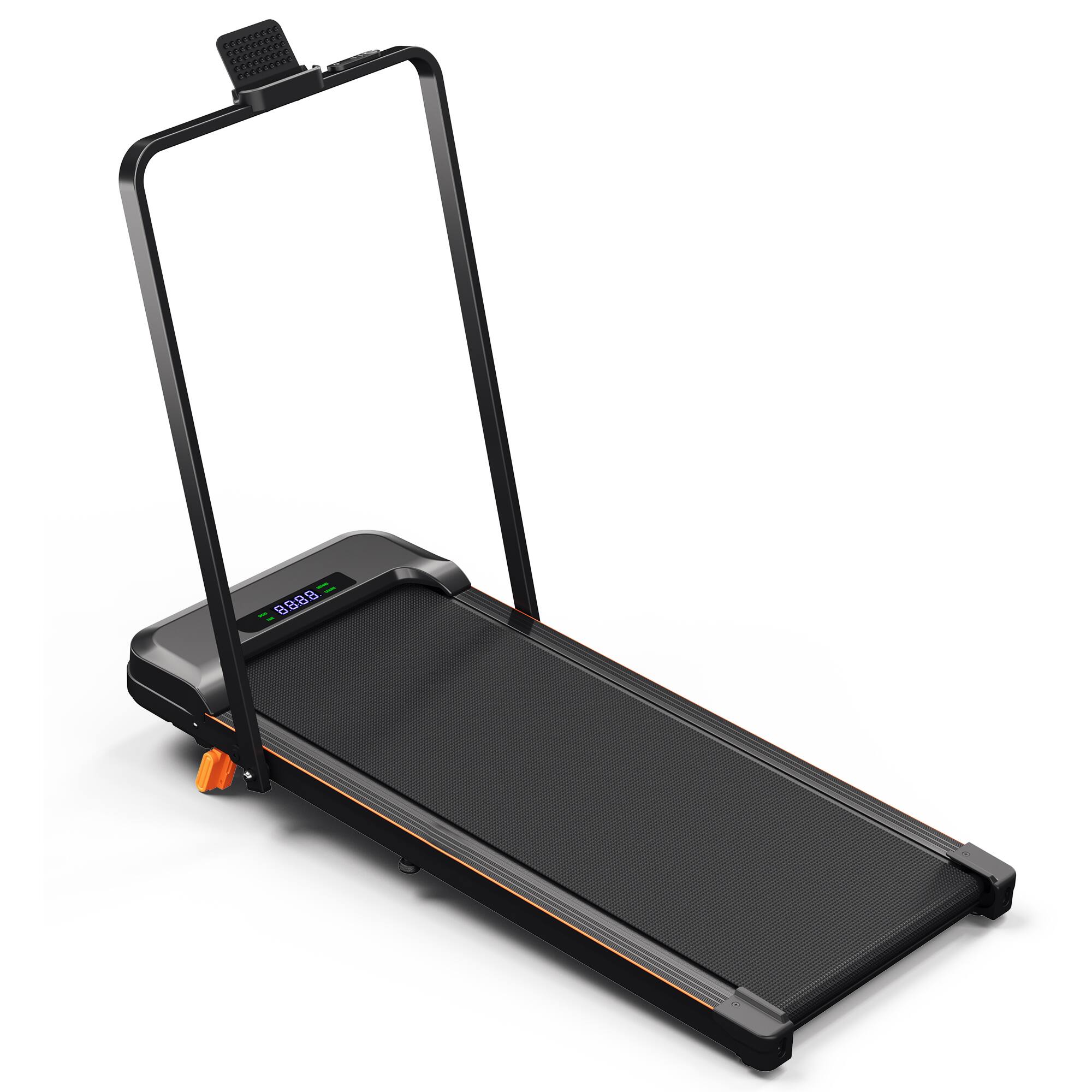 Alt View 5. KERDOM - 4-in-1 Folding & Portable Climbing Treadmill with Phone Holder, Low Noise 7.6 MPH Running Pad with Handrail & 6% Incline - Black.