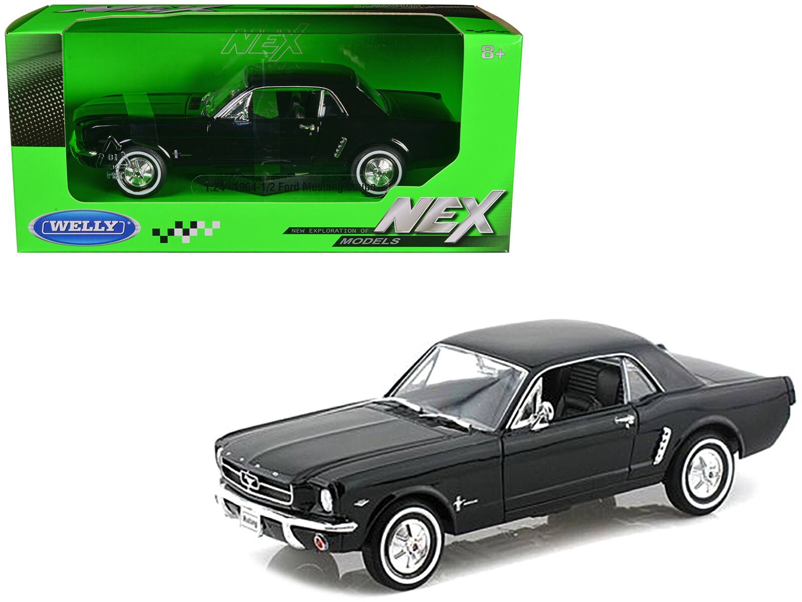 NEX  
NEW EXPLORATION OF MODELS  
WELLY  
1:24 4964-1/2  
1/2 Ford Mustang  
8+