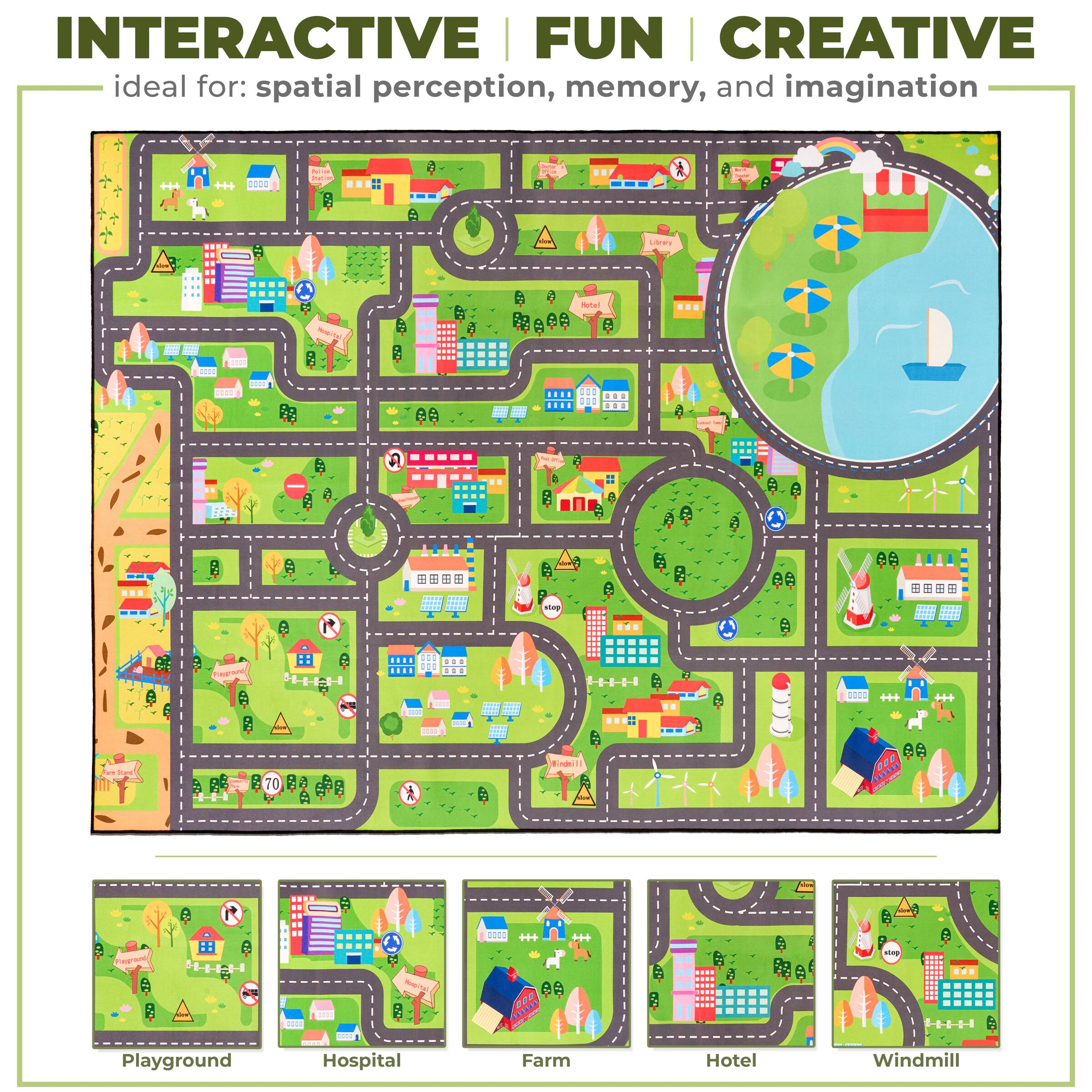 INTERACTIVE | FUN | CREATIVE  
ideal for: spatial perception, memory, and imagination  

Playground  
Hospital  
Farm  
Hotel  
Windmill