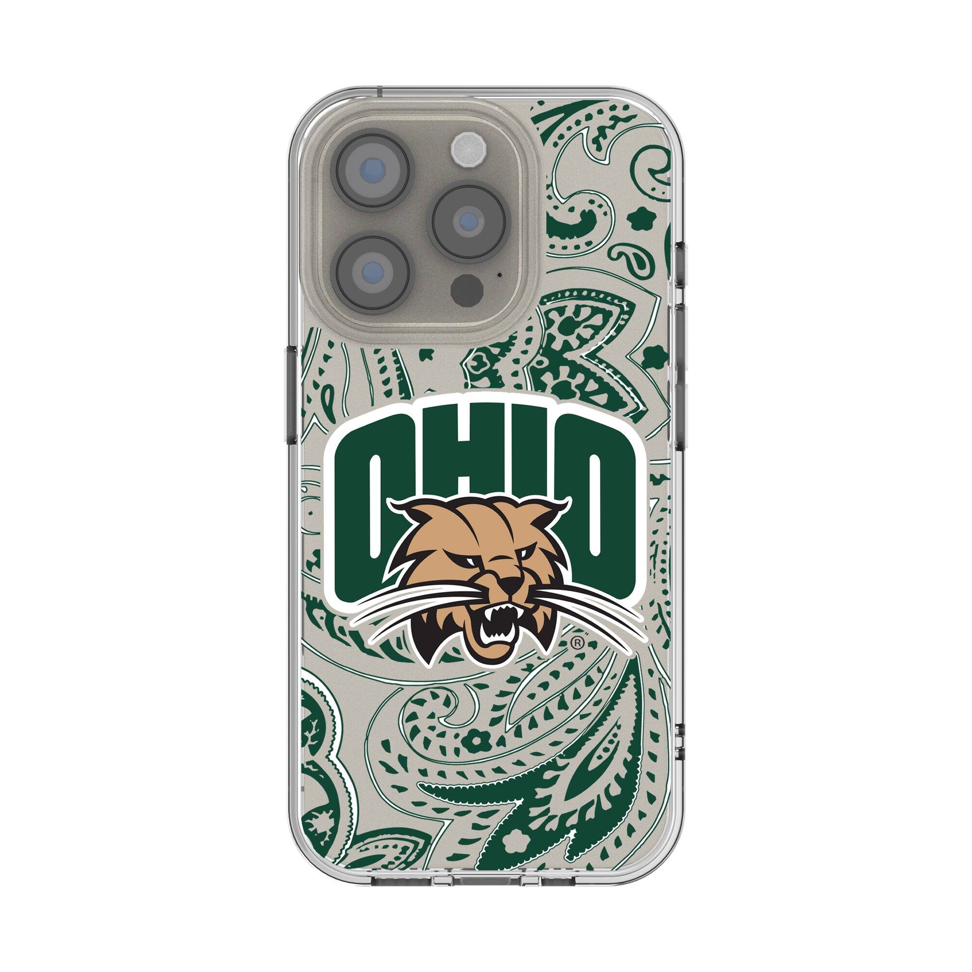 Front. Keyscaper - Ohio Bobcats iPhone Paisley Design Clear Case - 16 Pro - Multicolor.