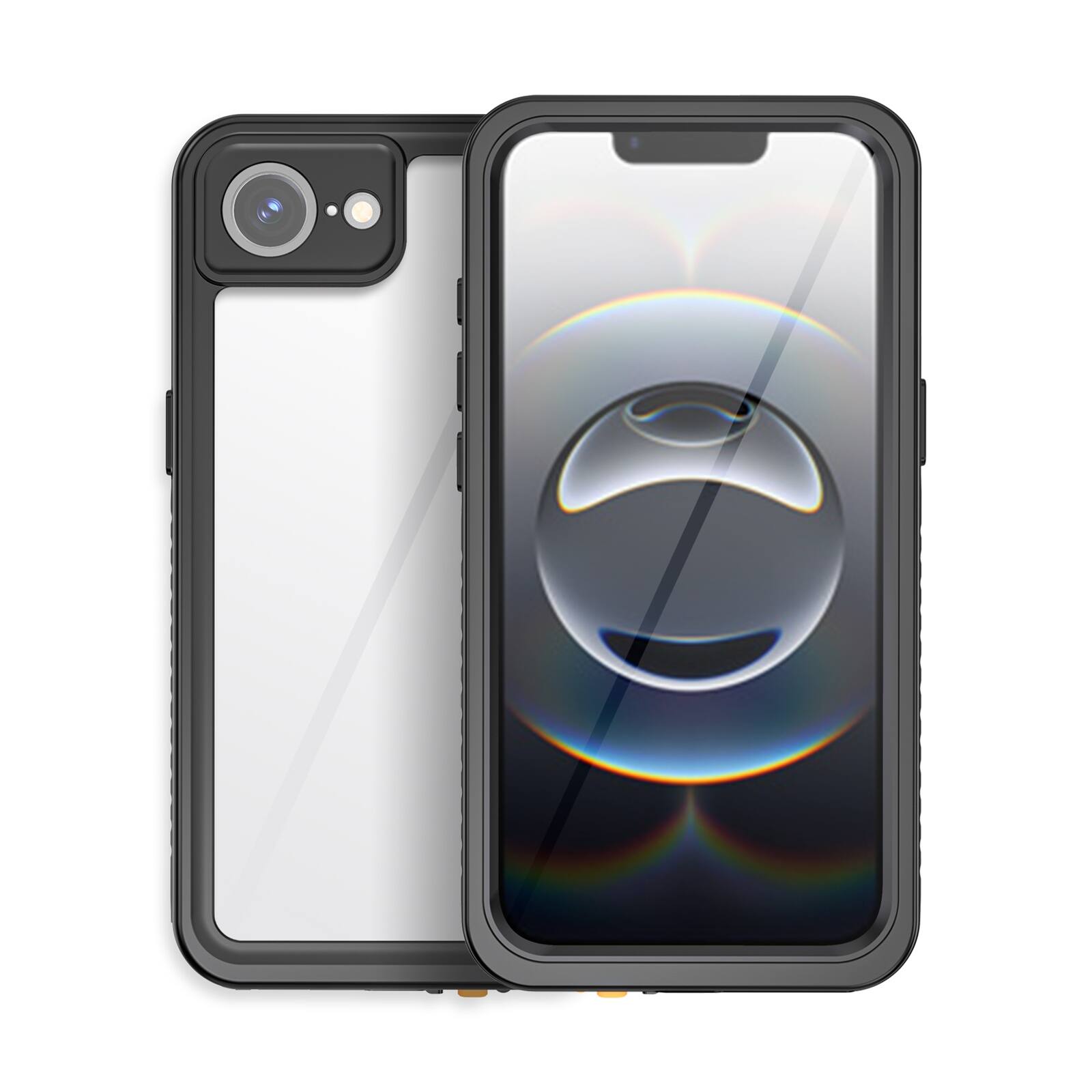 Left. UUCOVER - Waterproof Case for iPhone 17e / iPhone16e,Shockproof Full Body Protective Case with Screen Protector Clear Back Cover - Black.