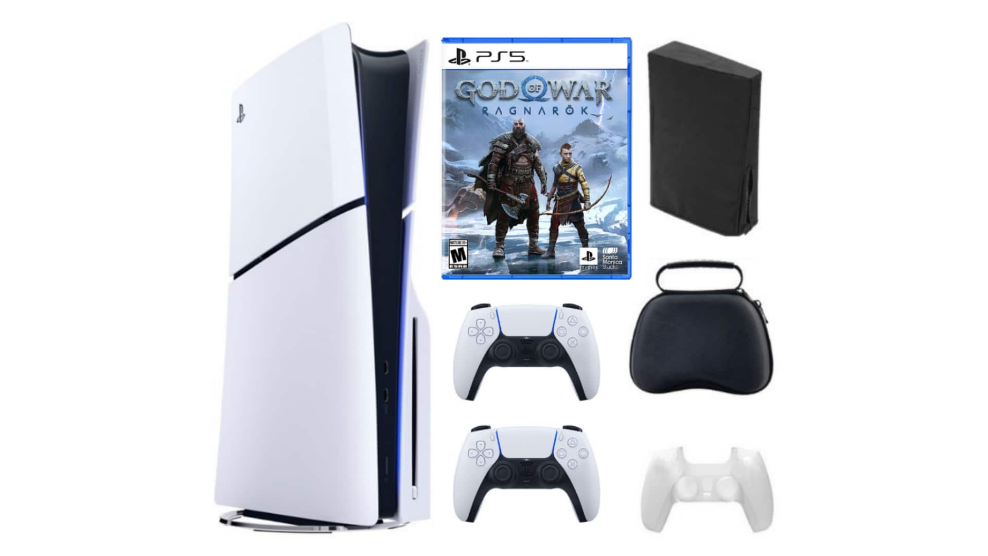 Playstation 5 Slim + God of War Bundle with Extra Controller, Accessories - PlayStation 5