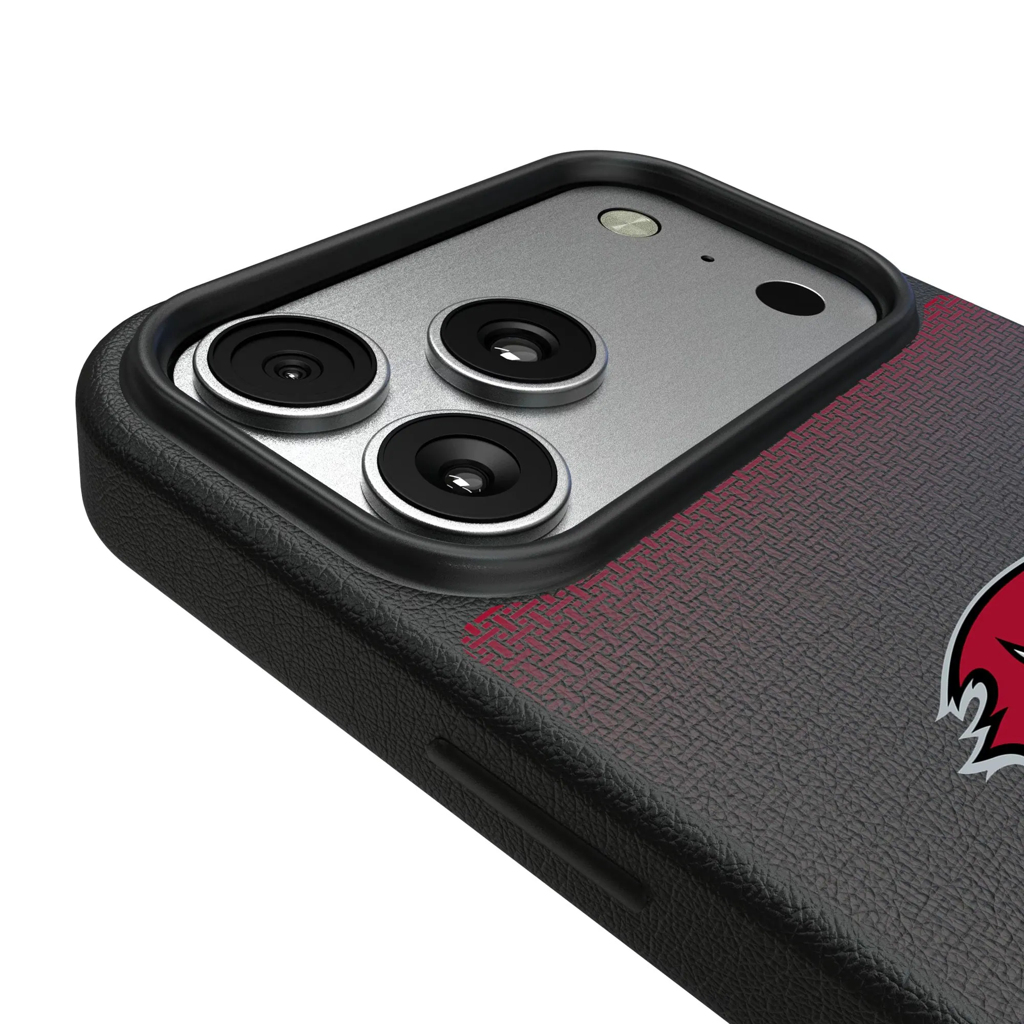 Alt View 2. Keyscaper - Tampa Bay Buccaneers Linen Logo iPhone Magnetic Bump Case - 15 - Black.
