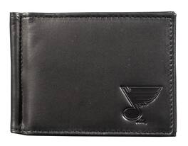 Rico Industries - St Louis Blues NHL RFID Blocking Shield Black Leather Moneyclip Wallet - Multi