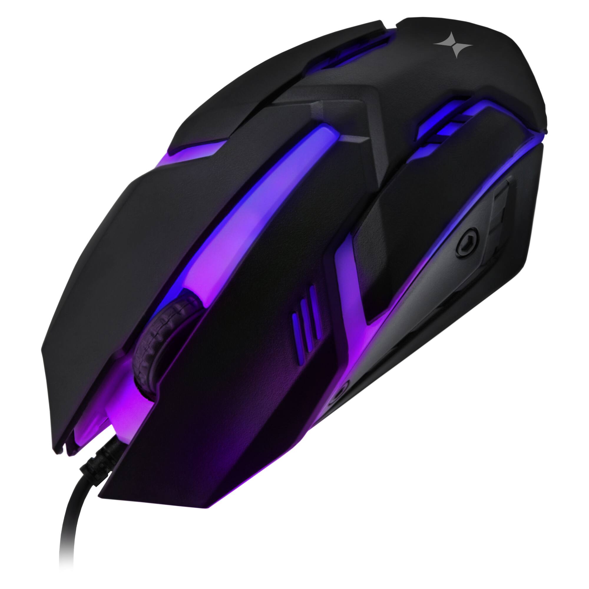 Left. Xtreme - Multicolor LED Gaming Mouse, Color Fade Lighting, 1000 DPI Max, DIY Installation - Black.